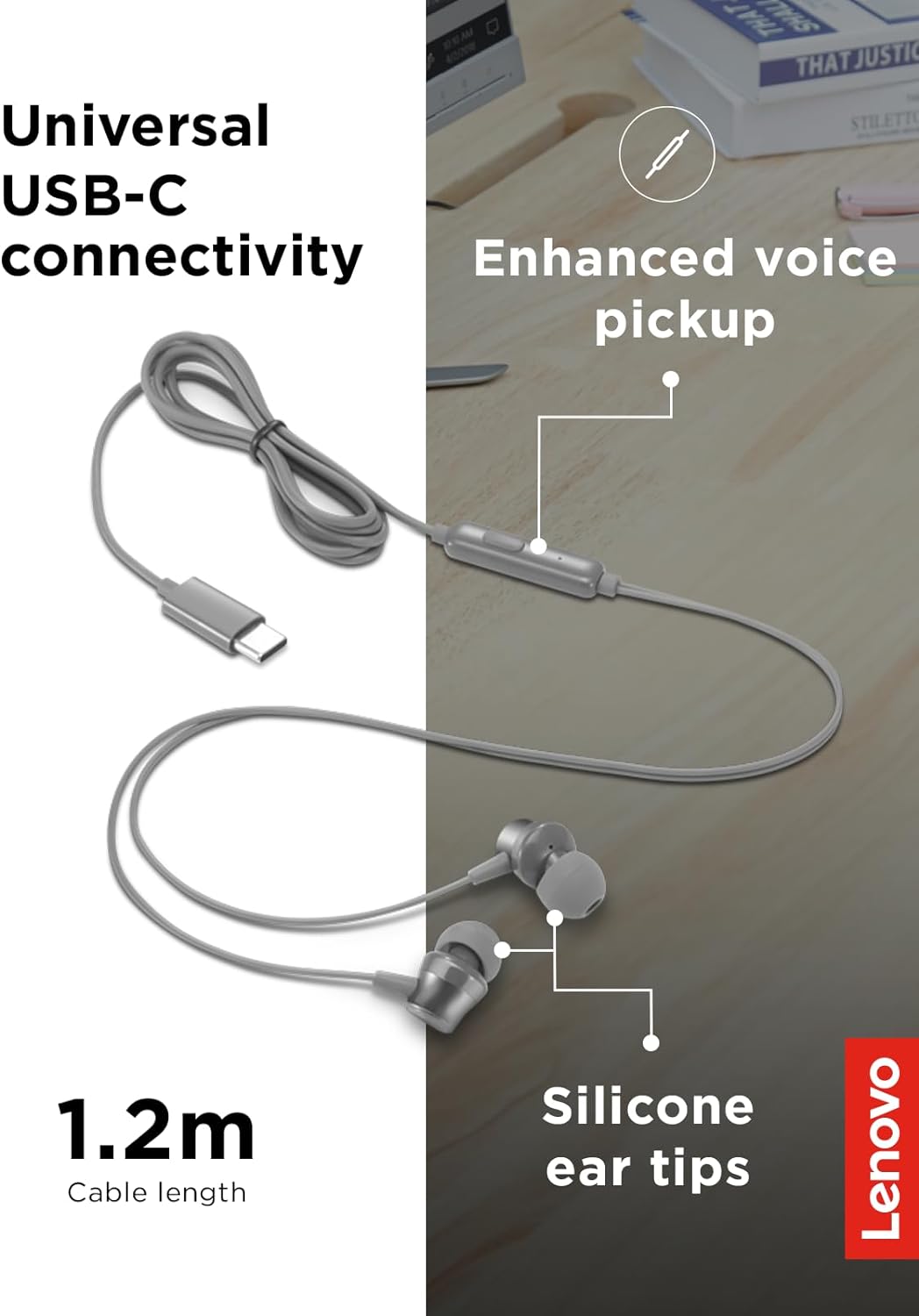 Lenovo 300 USB-C Wired In-Ear Headphone (OPEN BOX)