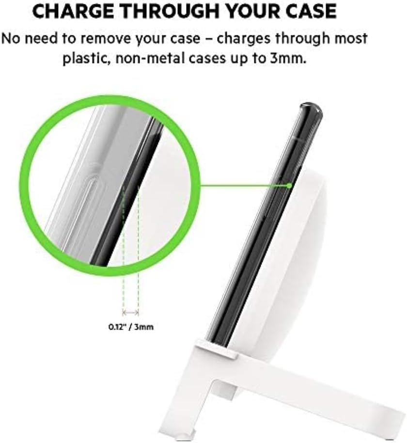 Belkin Quick Charge 10W Wireless Charger -Qi-Certified Charger Stand White