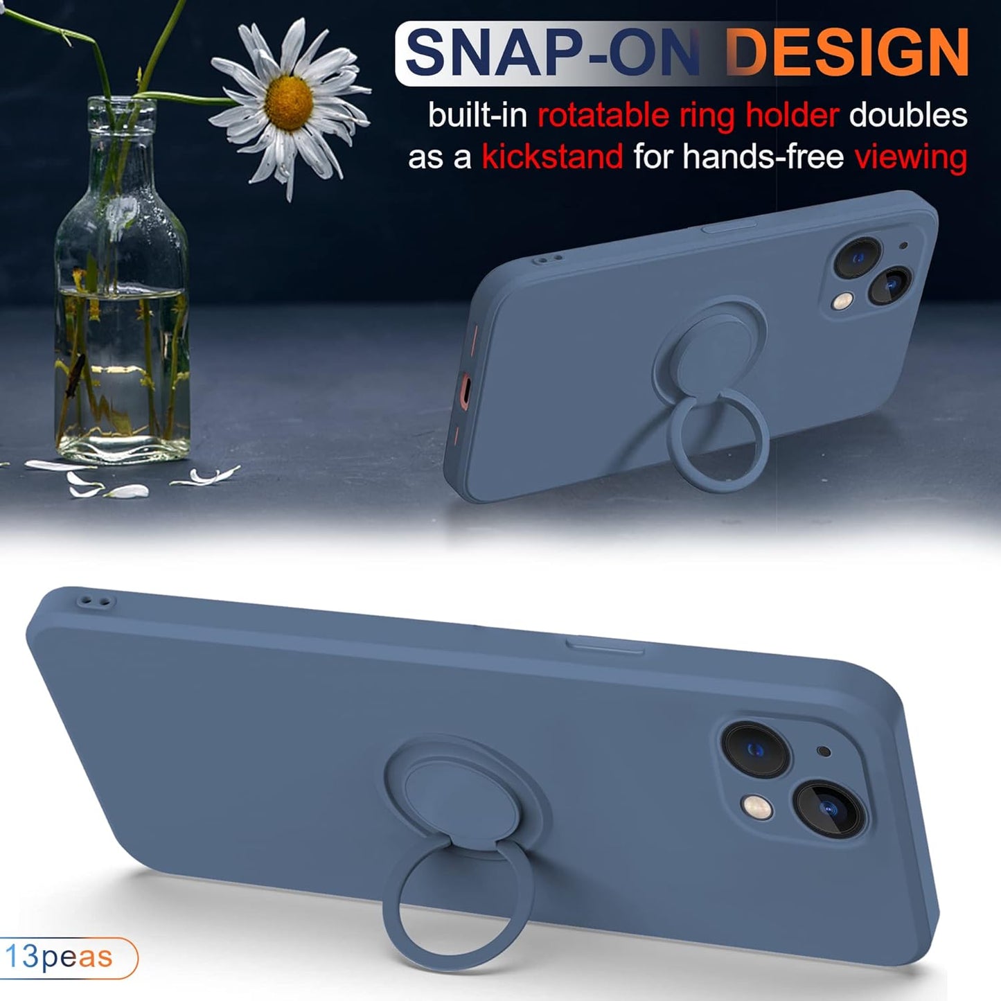 Magnetic Bracket Ring Phone Cases For IPhone 14 (OPEN BOX)