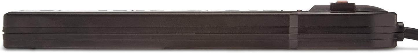 Amazon Basics 6-Outlet Surge Protector Power Strip 2-Pack Black