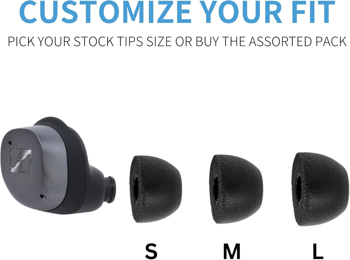 Comply TrueGrip Premium Memory Foam Replacement Earbud Tips for Sennheiser