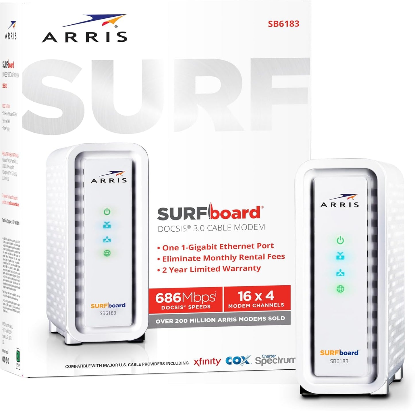 ARRIS Surfboard SB6183 Cable Modem SB6183 White (OPEN BOX)