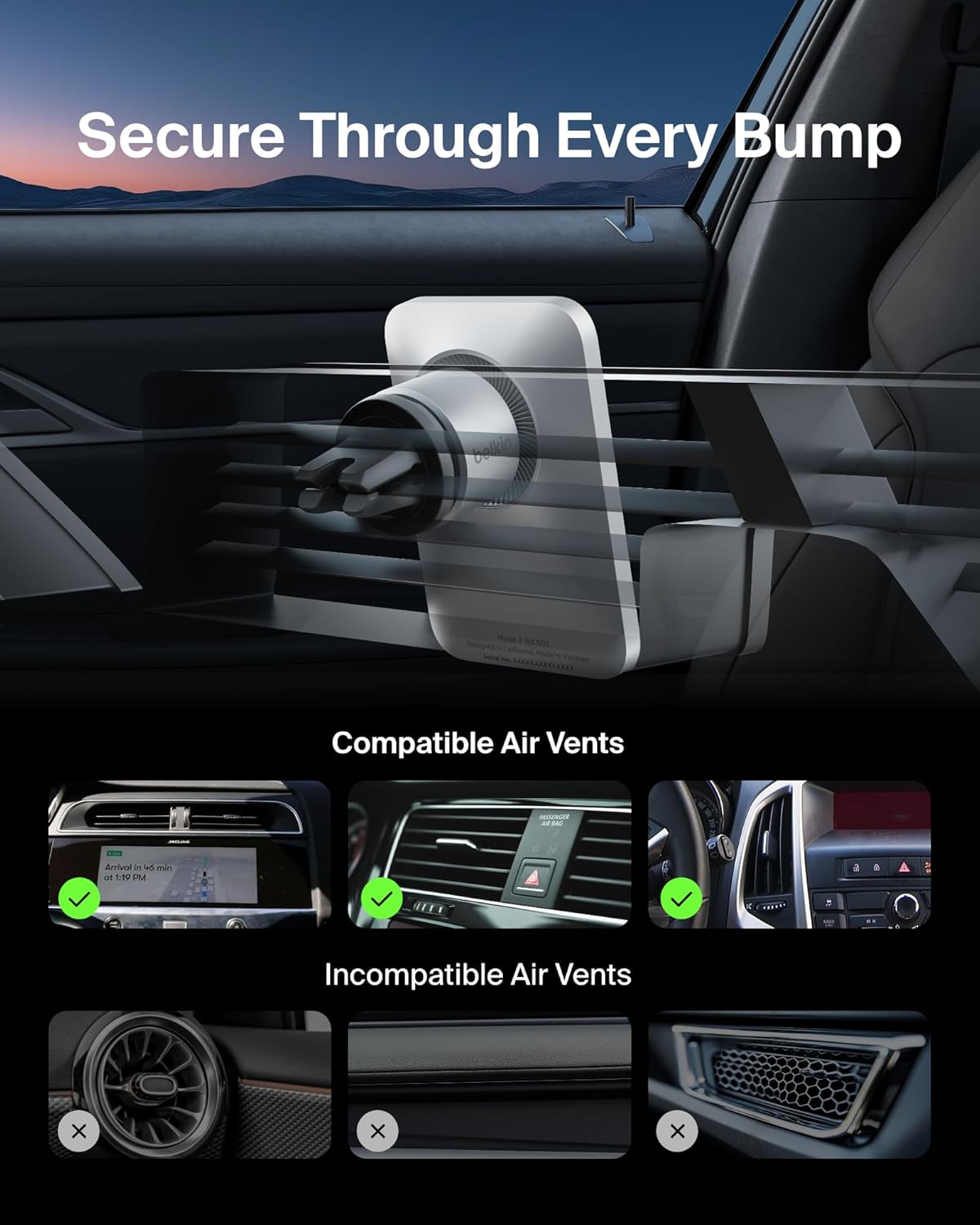 Belkin - MagSafe Vent Mount Pro - Car Phone Holder for iPhone (OPEN BOX)