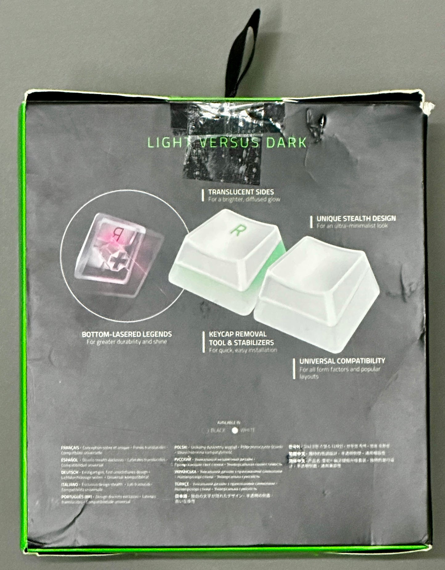 Razer Phantom Keycap Set – Stealth Pudding, White, 128 Keys, RGB Compatible