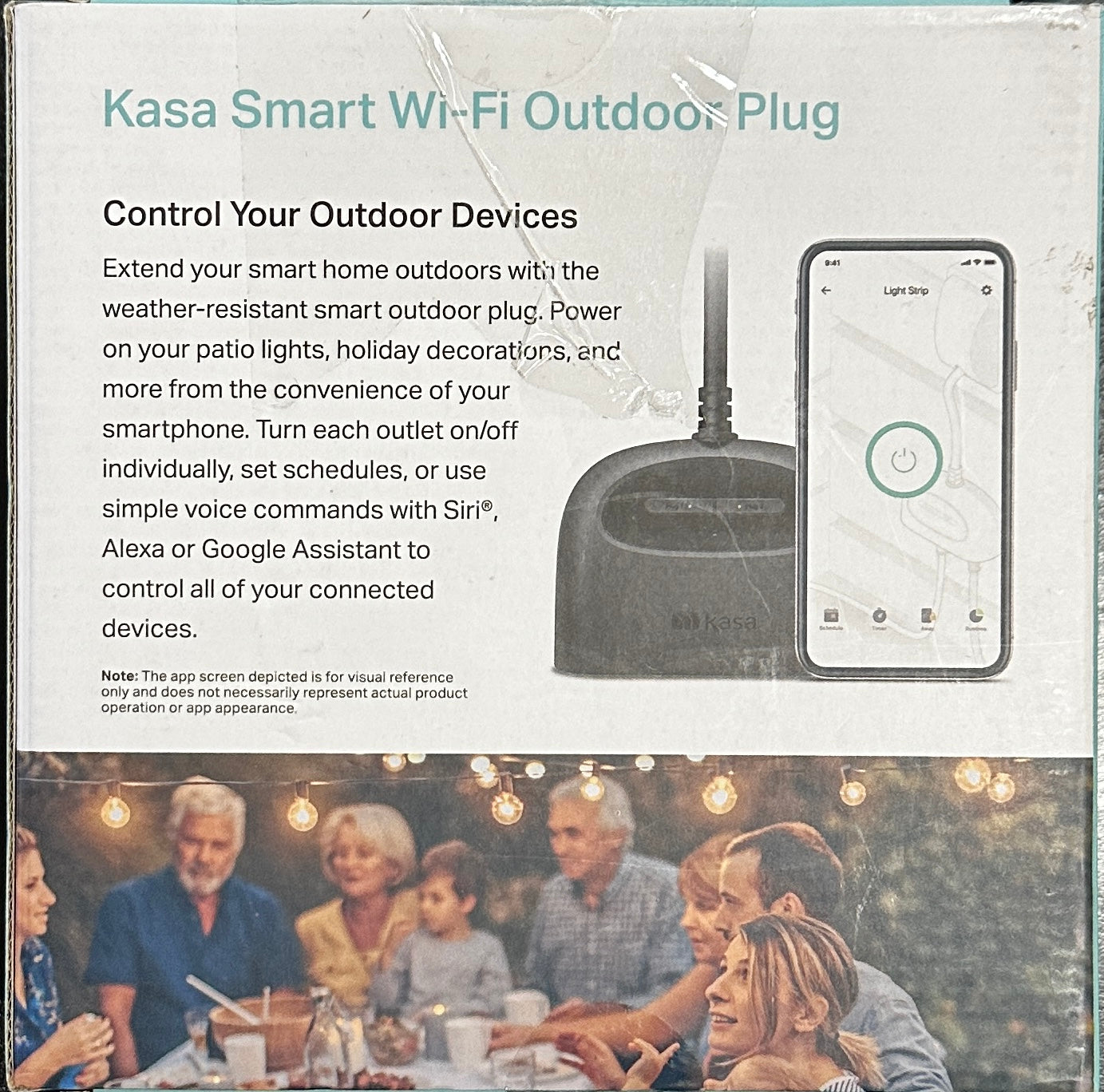 Kasa Outdoor Smart Plug, Smart Home Wi-Fi Outlet with 2 Sockets (OPEN BOX)