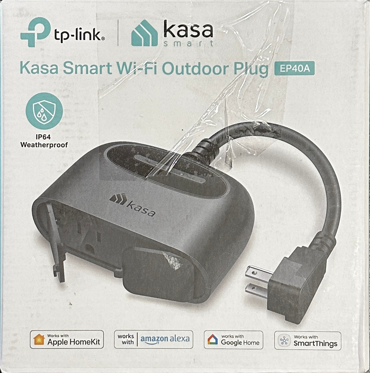 Kasa Outdoor Smart Plug, Smart Home Wi-Fi Outlet with 2 Sockets (OPEN BOX)