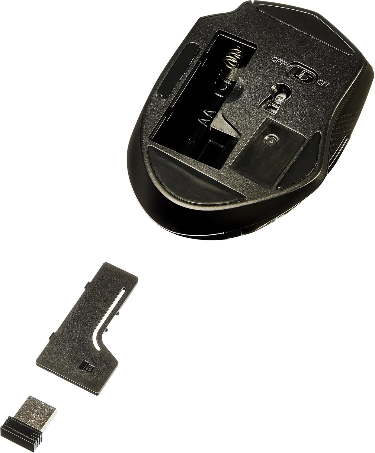 Amazon Basics Ergonomic 2.4 Ghz Wireless Optical PC Mouse DPI Adjustable Black (OPEN BOX)