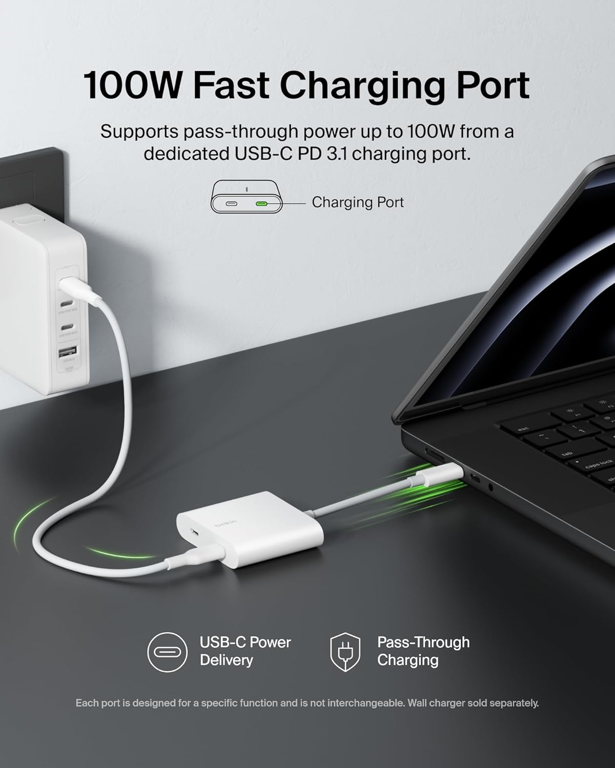 Belkin Connect USB-C Data + Charge Adapter (WCZ002BTWH) (OPEN BOX)