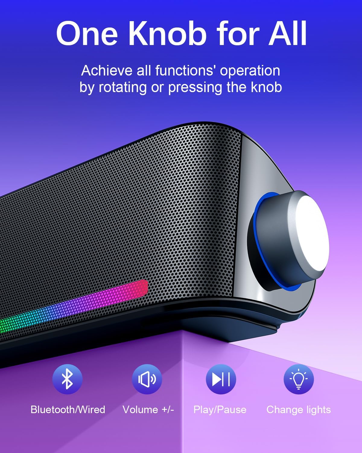 Nylavee Computer Speakers Hi-Fi Sound Computer Sound Bar (OPEN BOX)