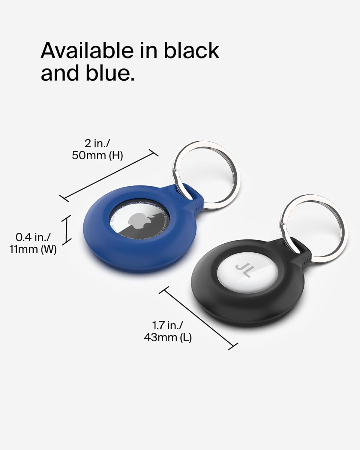 Belkin Waterproof AirTag Holder with Key Ring IPX8 Secure Case Black