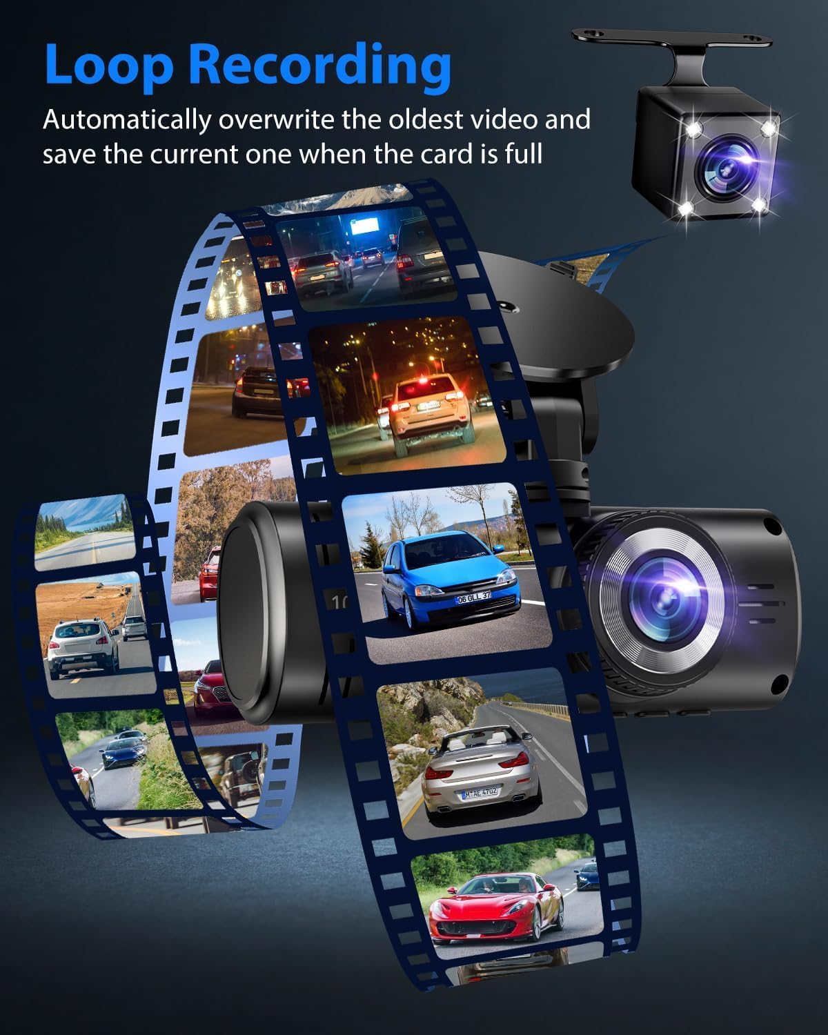 SUVCON 1080p Dash Cam - Front and Inside Triple Dash