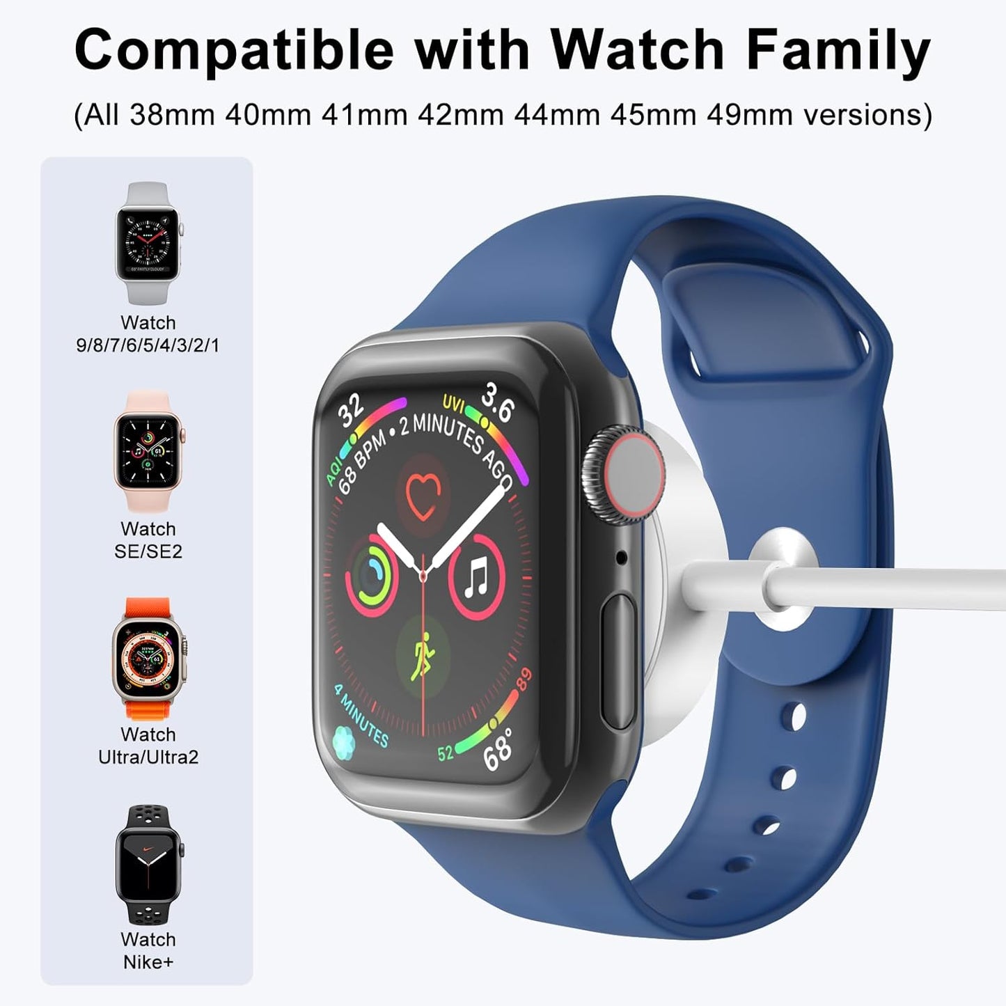 2Pack Magnetic Wireless Charger – Fast USB Charging Cable for Smart Watch