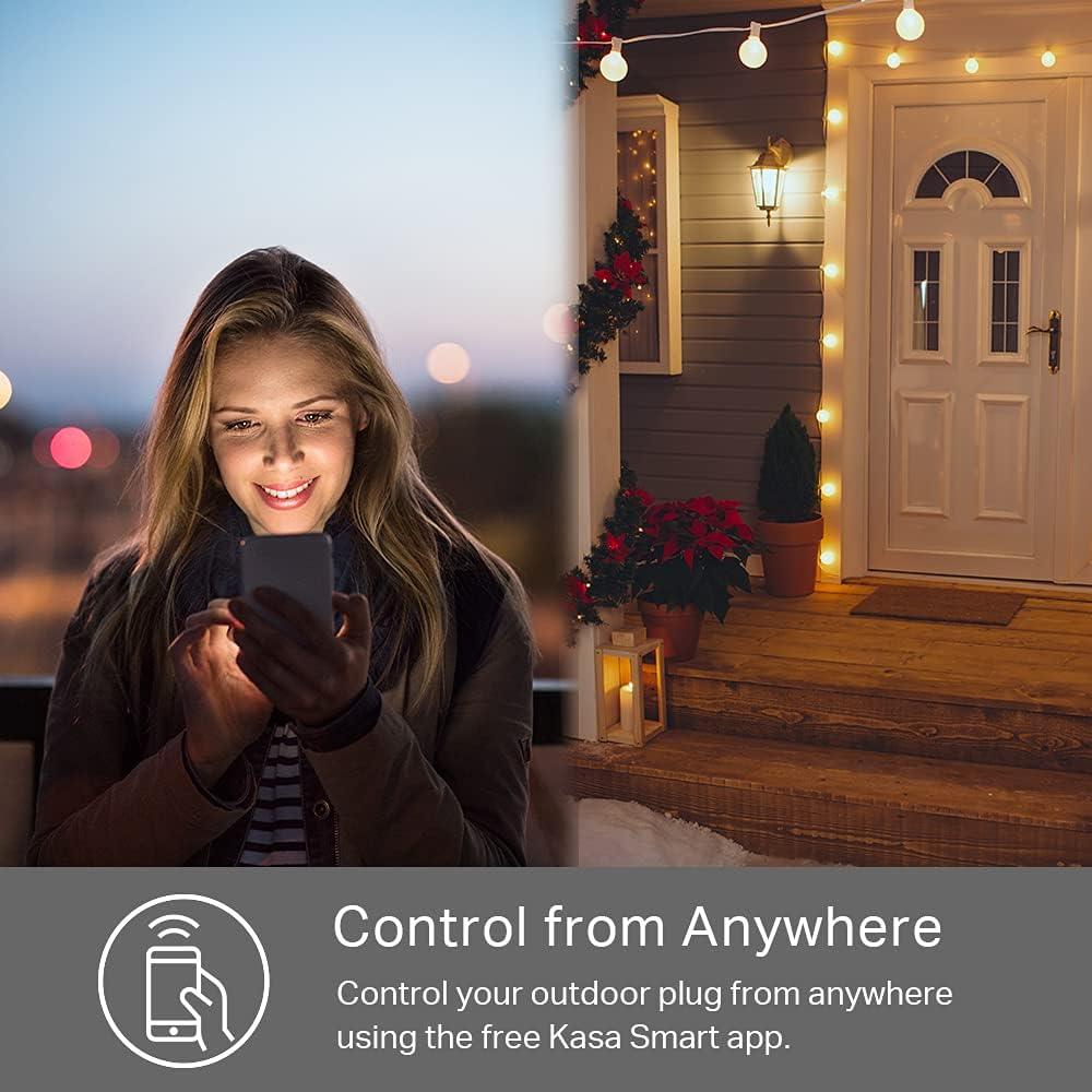 Kasa Outdoor Smart Plug, Smart Home Wi-Fi Outlet with 2 Sockets (OPEN BOX)