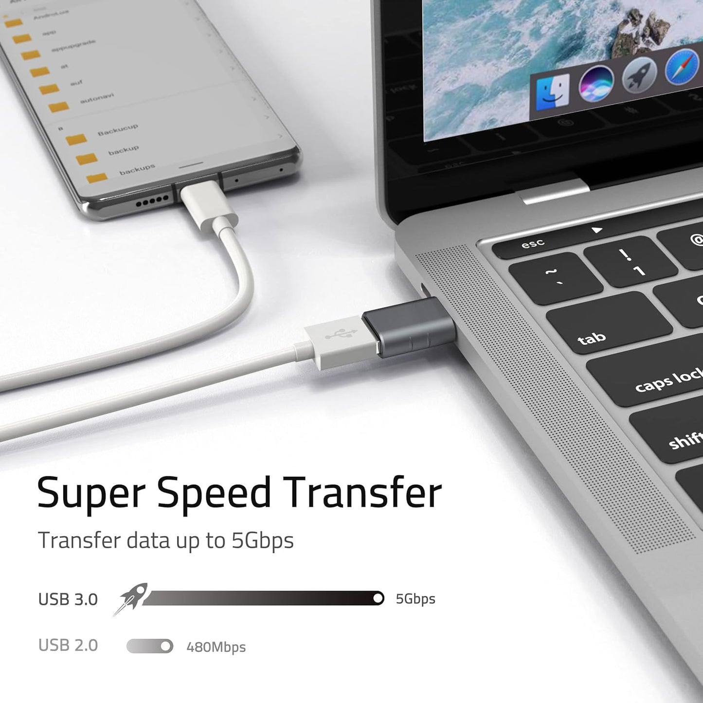 Syntech USB C to USB Otg Adapter Pack Of 2 Space Grey