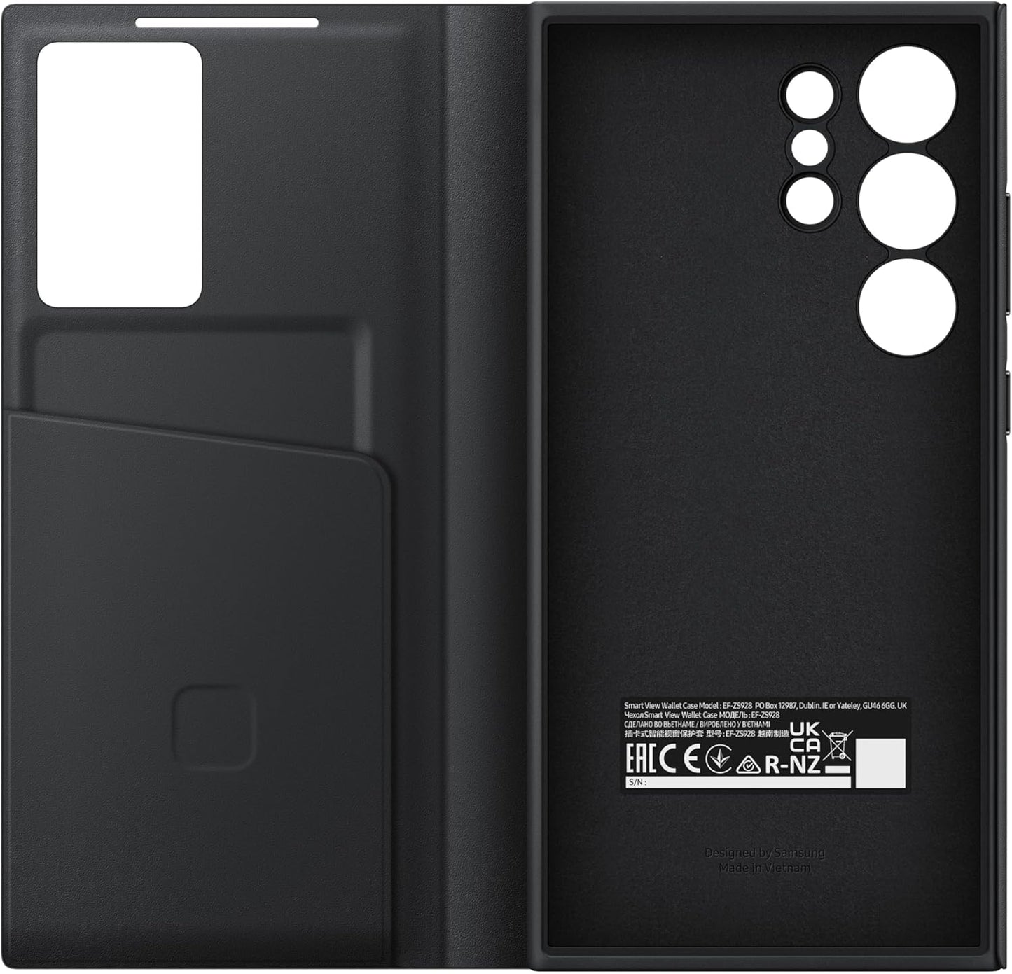 SAMSUNG Galaxy S24 Ultra S-View Wallet Phone Case - Black (OPEN BOX)