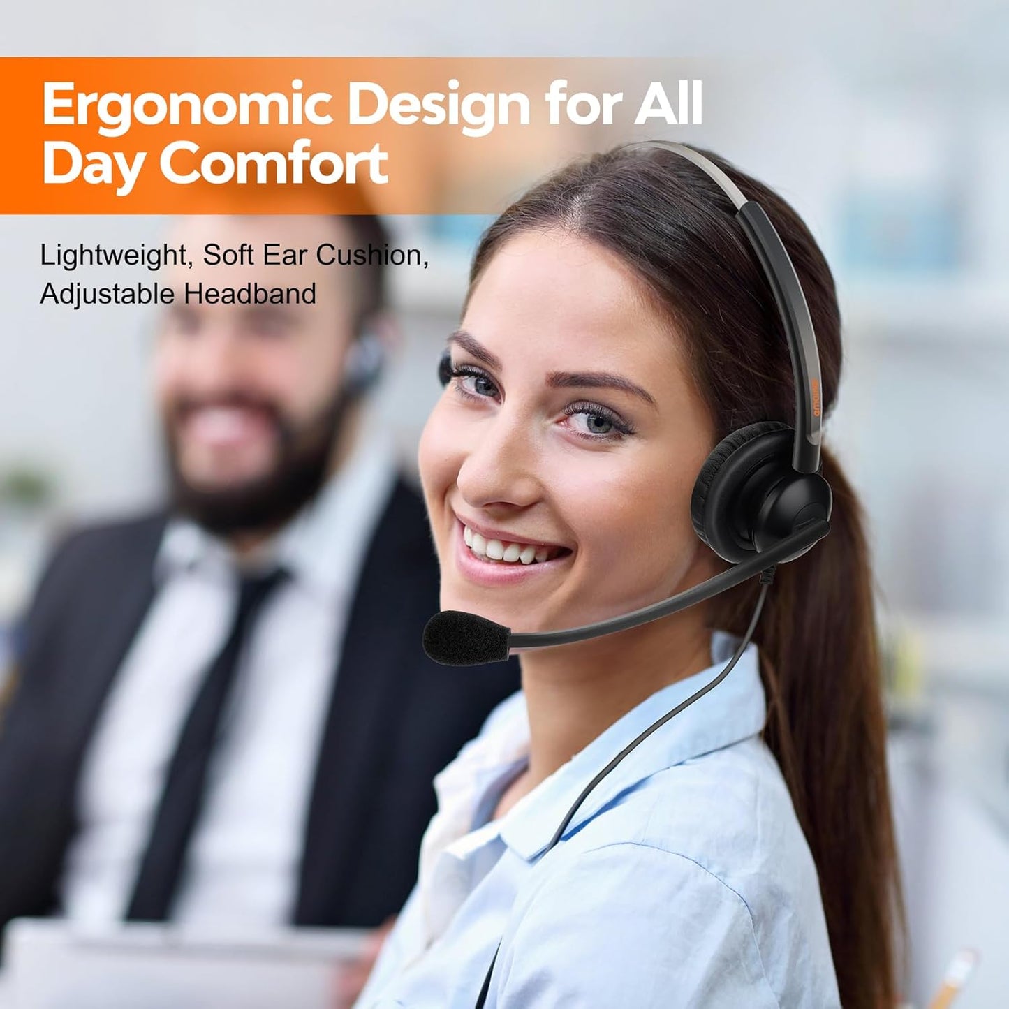 EMAIKER Telephone Headset Call Center Headset