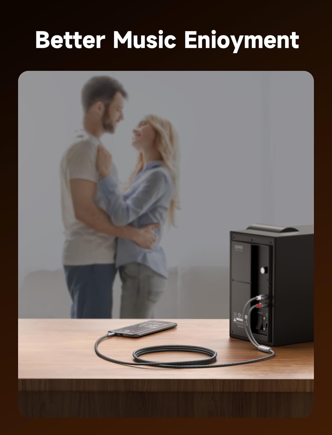 JSAUX RCA to 3.5mm Audio Cable 6.6ft – Aux to RCA Y Adapter Gray