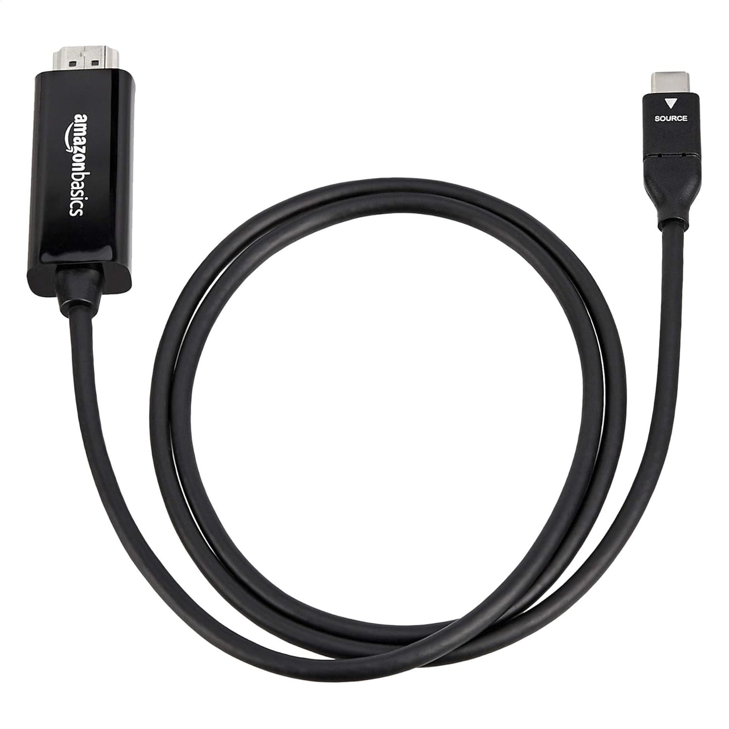 Amazon Basics USB-C to HDMI Cable Adapter (Thunderbolt 3 Compatible) 4K at 30Hz, 3 Feet, Black