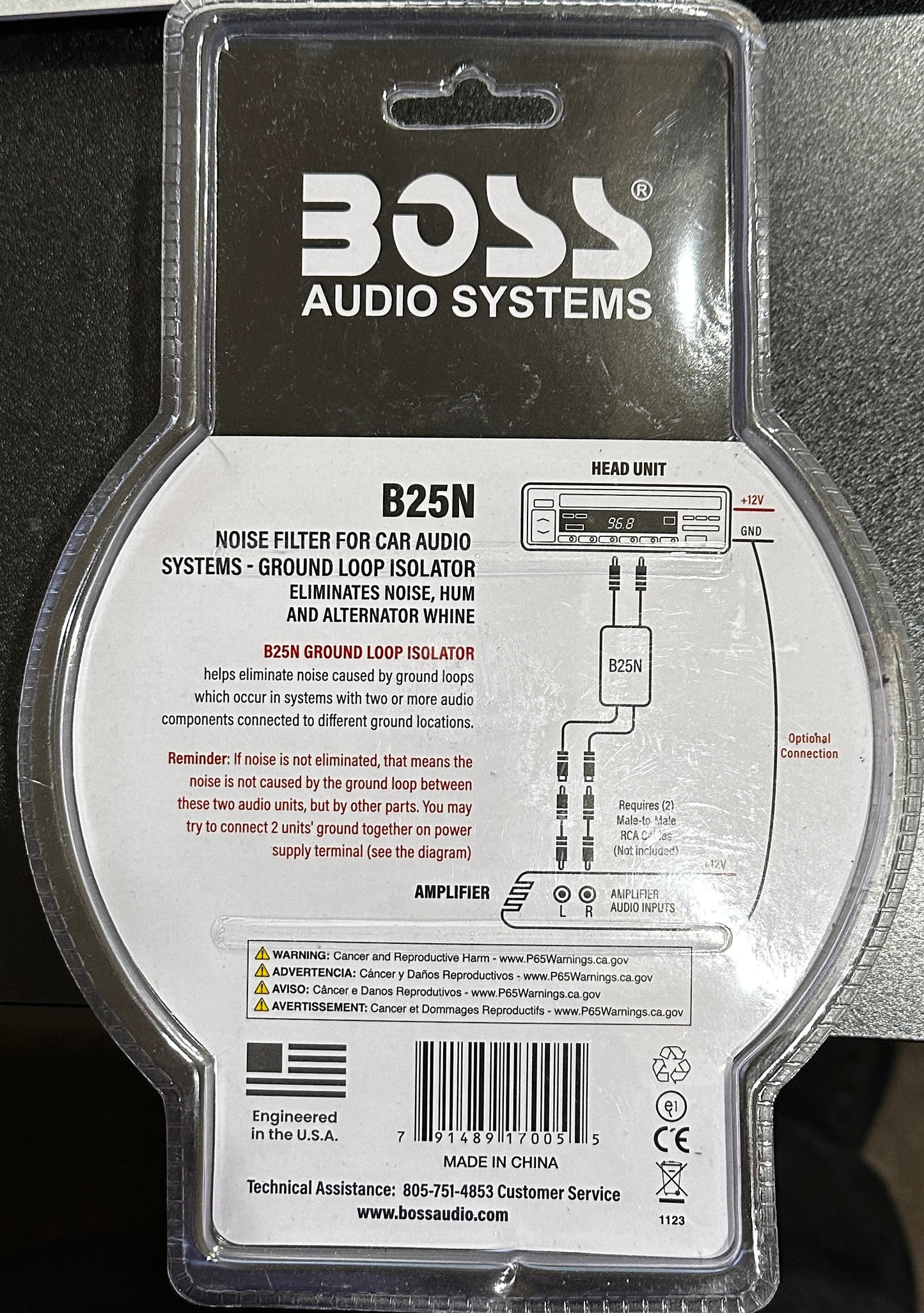 BOSS Audio Systems B25N Ground Loop Isolator Eliminates Noise
