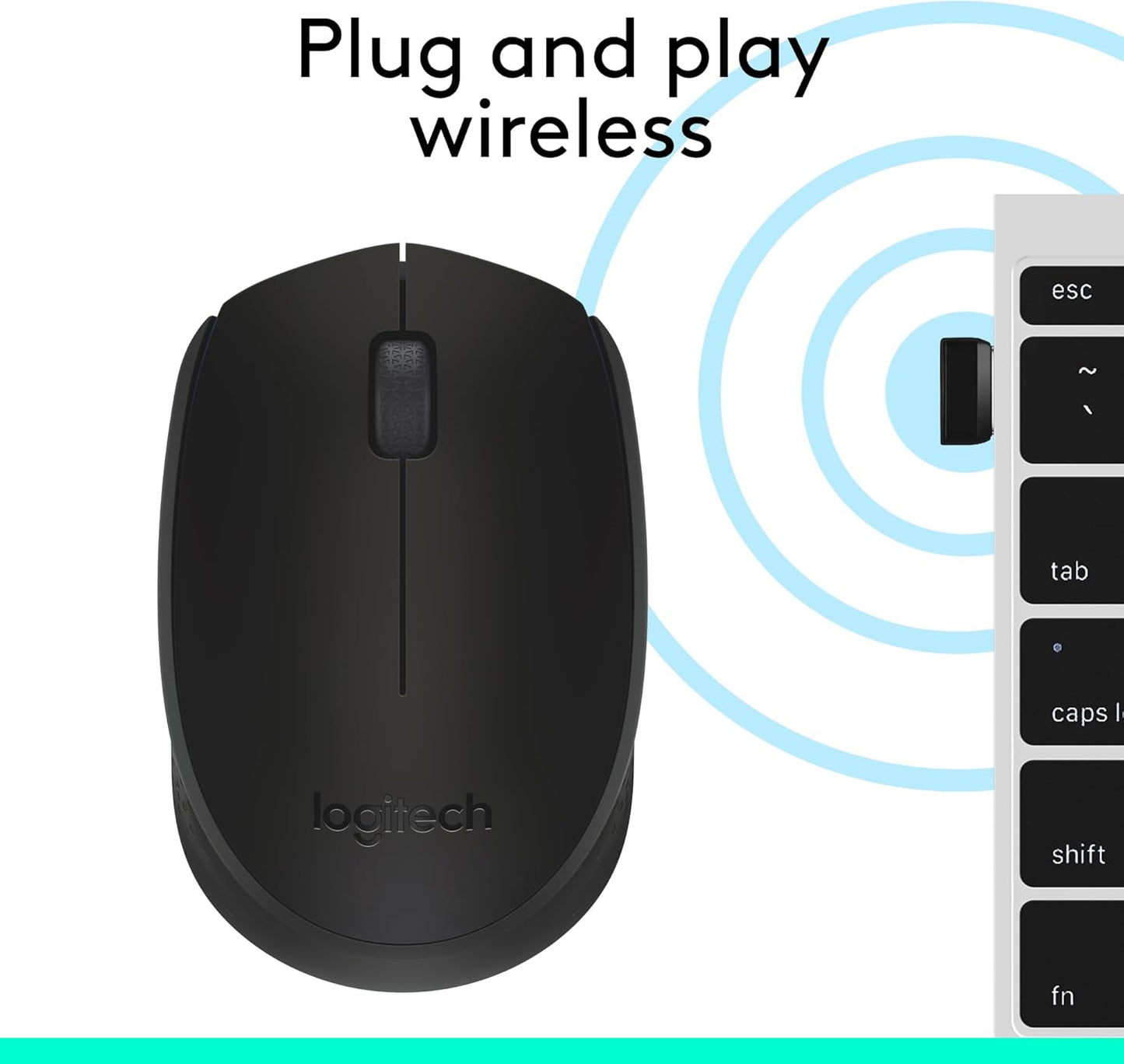 Logitech M170 Wireless Mouse for PC, Mac, Laptop, 2.4 GHz with USB Mini Receiver (OPEN BOX)