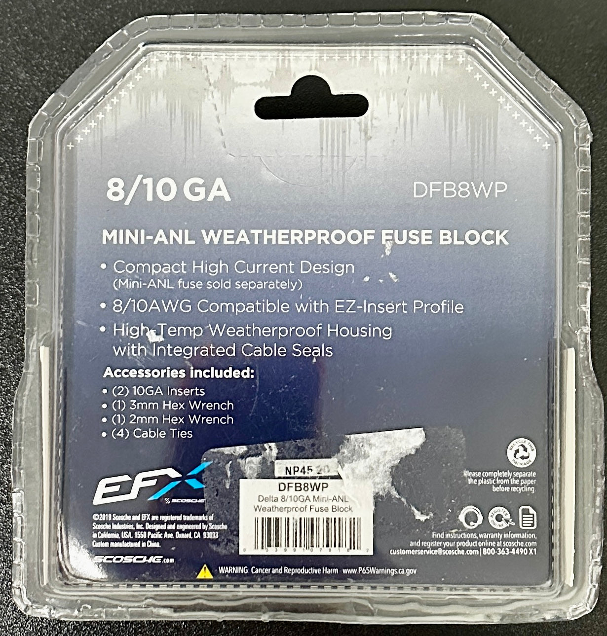 Scosche EFX DFB8WP Weatherproof Dual Mini-ANL Fuse Block 8/10 Gauge
