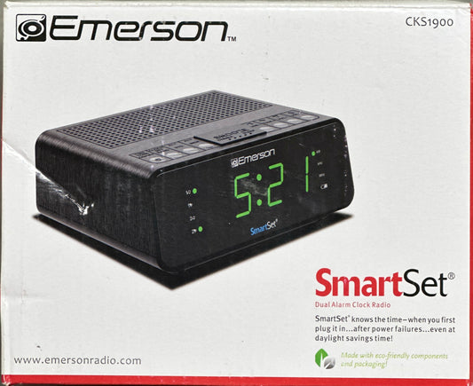Emerson SmartSet Dual Alarm Clock Radio – AM/FM
