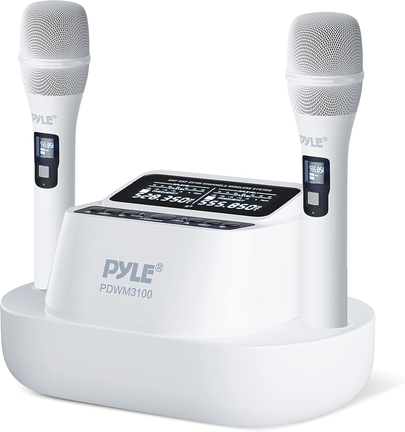 Pyle USA UHF Wireless Microphone System, Model: PDWM3100, White (OPEN BOX)