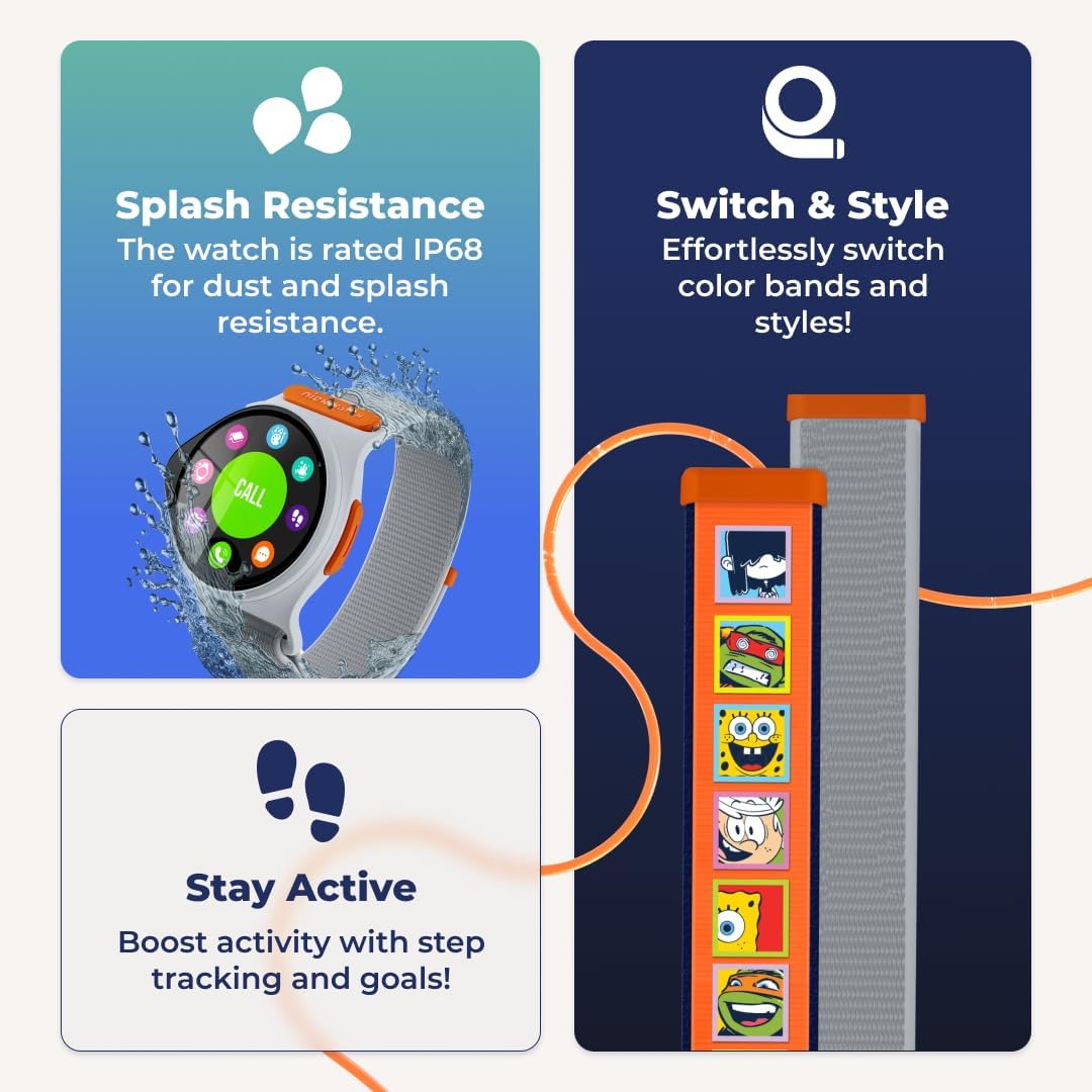 NickWatch GPS Tracking Smartwatch by Nickelodeon (NICKW001-2) App,Chat,Call