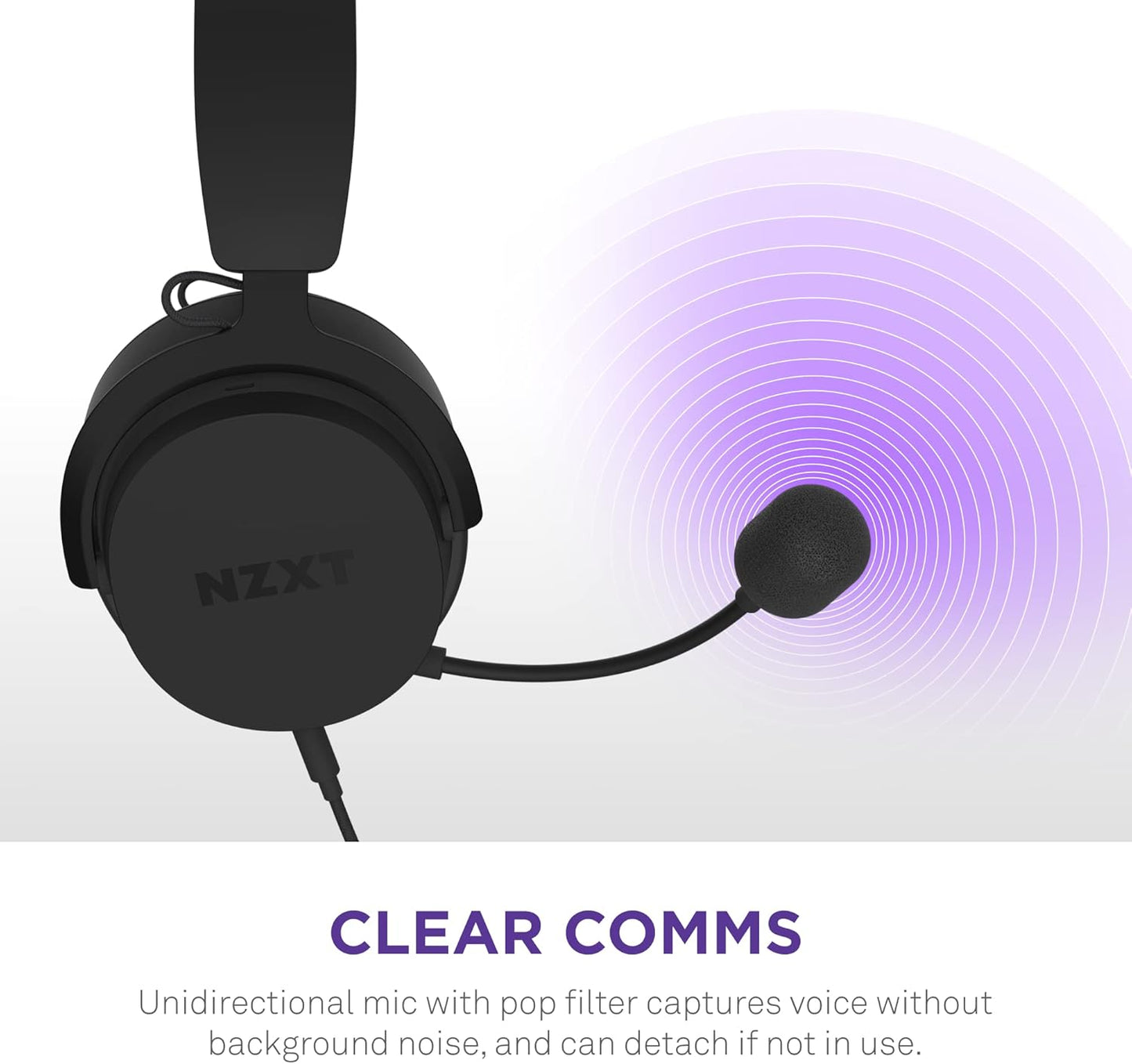 NZXT Relay Wired PC Gaming Headset AP-WCB40-B2 – Hi-Res Audio DTS 7.1 Surround Black