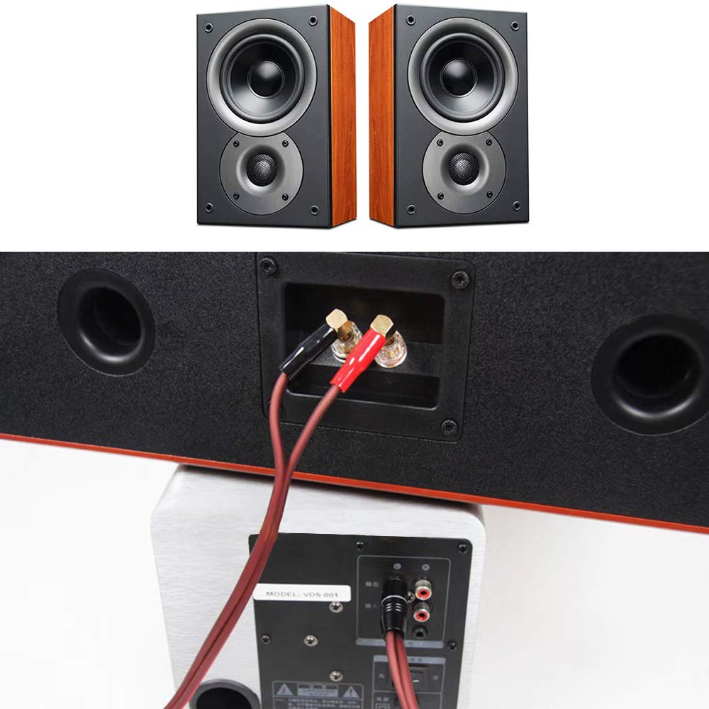 Yuchenfeng 14AWG RCA to Bare Wire Cable – Gold-Plated OFC Zero-Noise 16.4FT