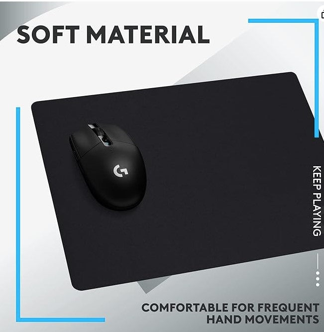 Logitech G240 Gaming Mouse Pad - Cloth Surface, Non-Slip Rubber Base, Black (OPEN BOX)