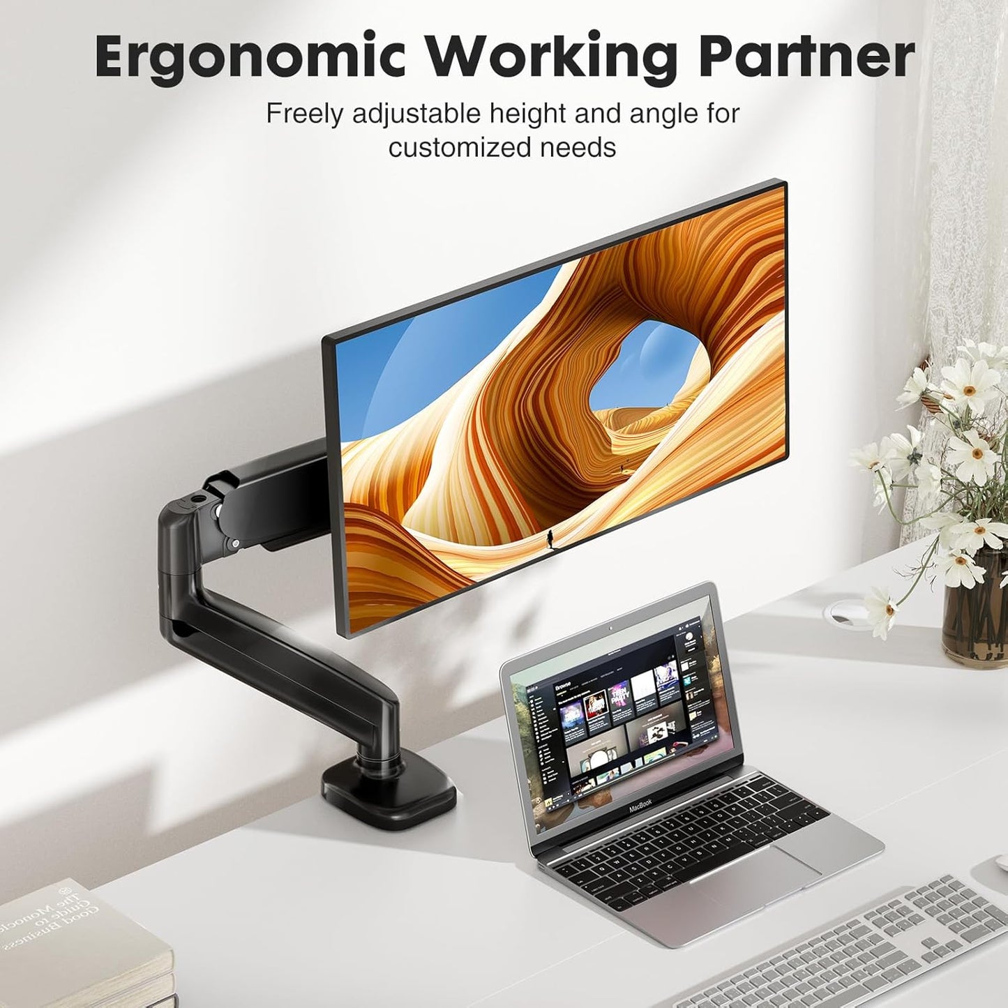 Single monitor mount for 15-27 inch ultra-wide screen (OPEN BOX)