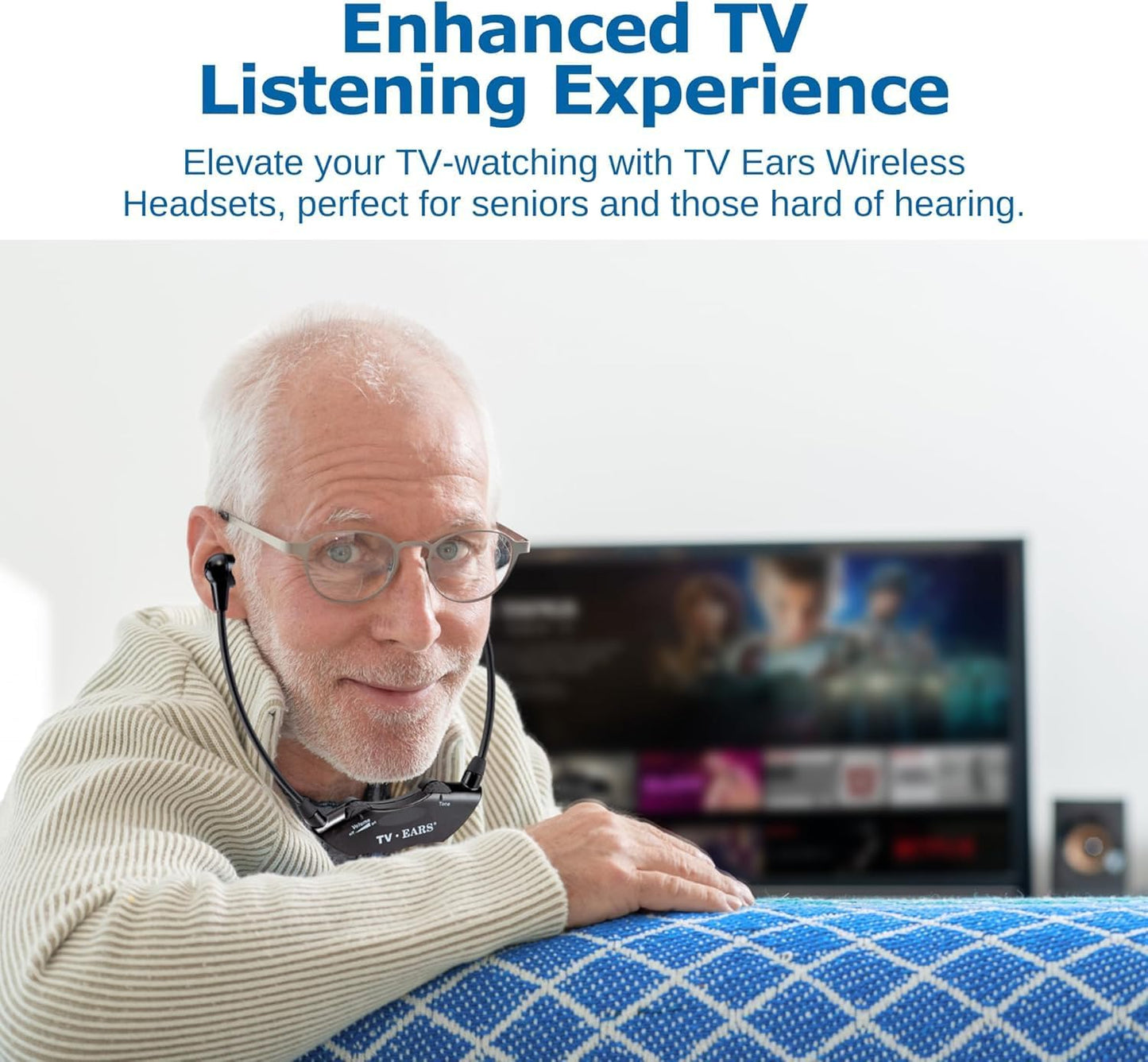TV Ears Digital Wireless Headset System Seniors Hearing Aid Audio Device Model 11641