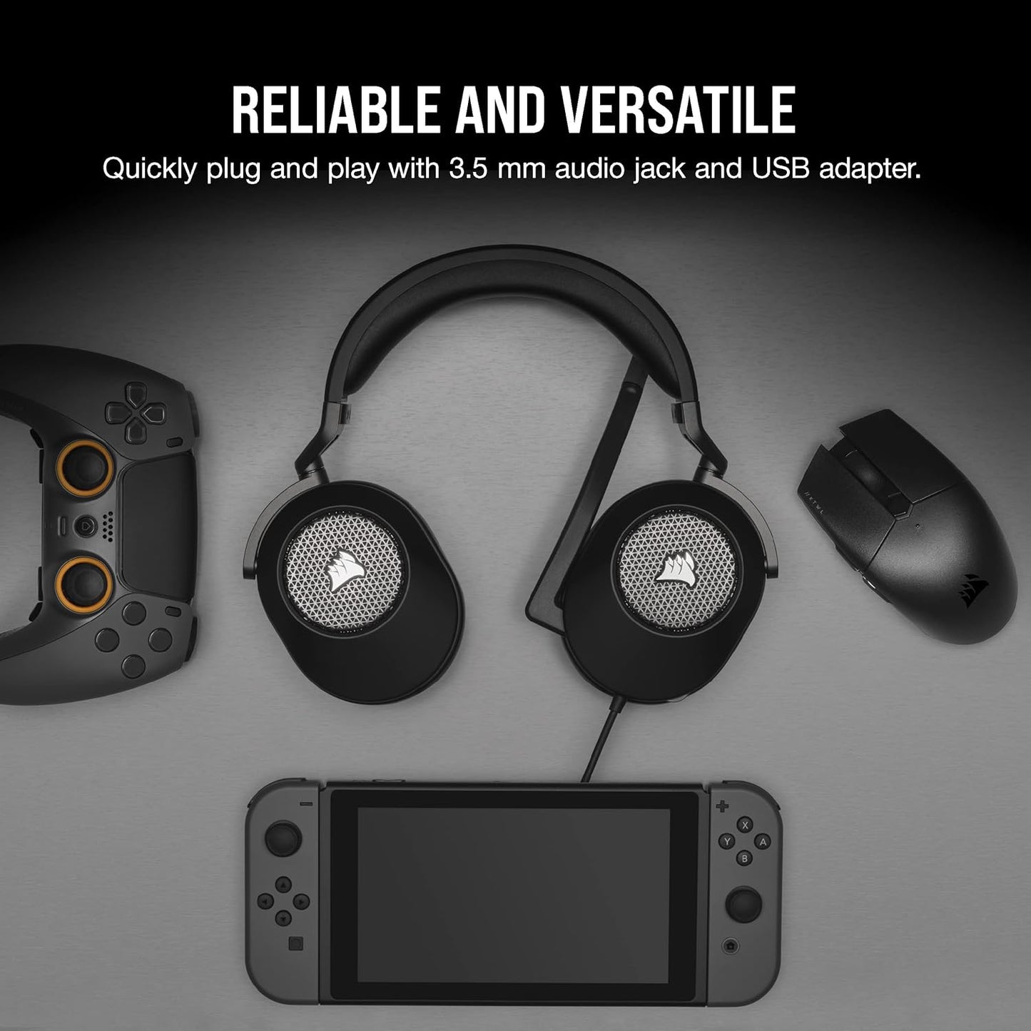 CORSAIR HS65 Surround Wired Gaming Headset – Dolby Atmos – PC, Mac, PS5, Xbox – Carbon