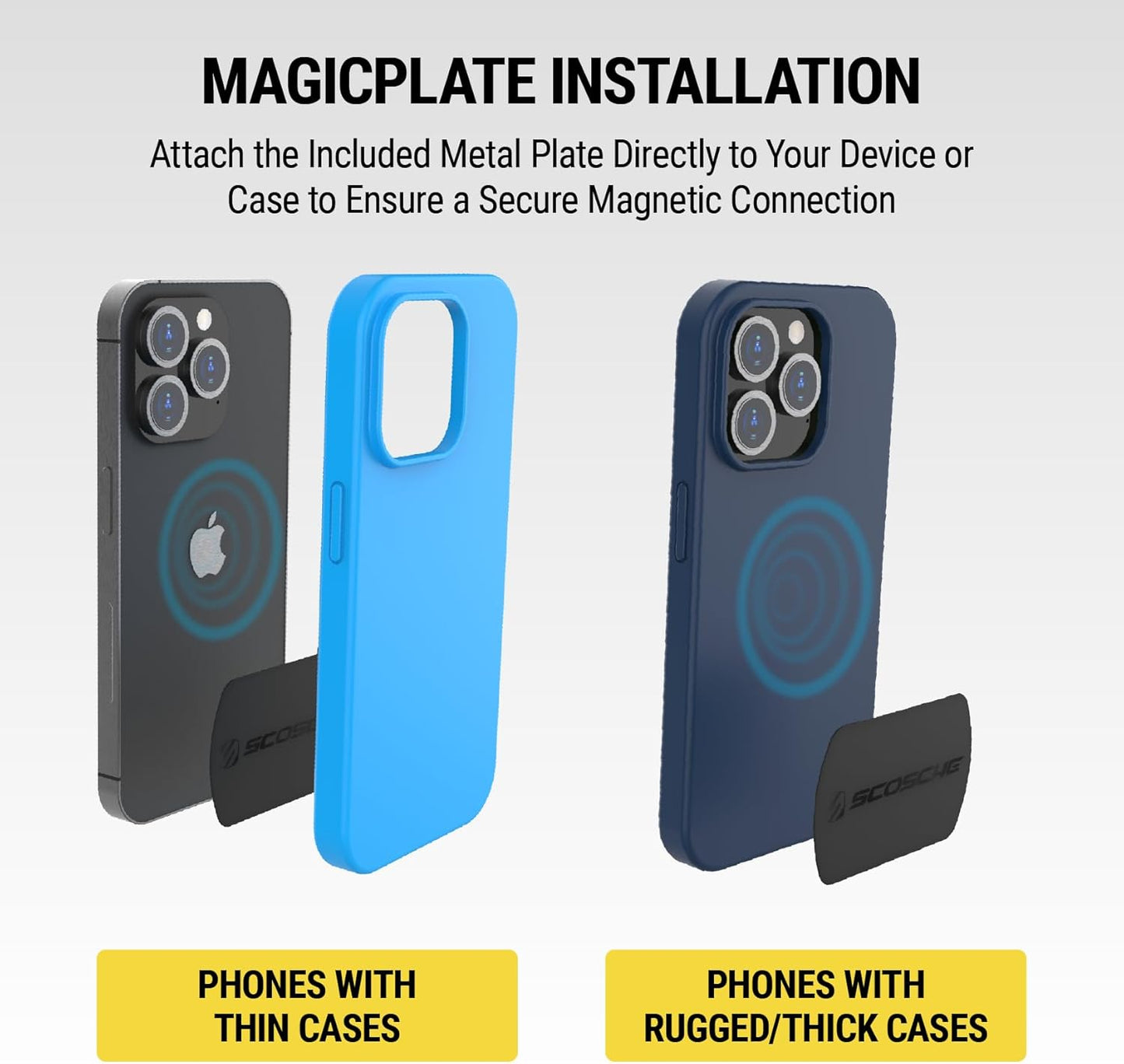 Scosche Magnetic Car Phone Mount w/ USB Charger– Adjustable Arm, 12V Socket Plug-In