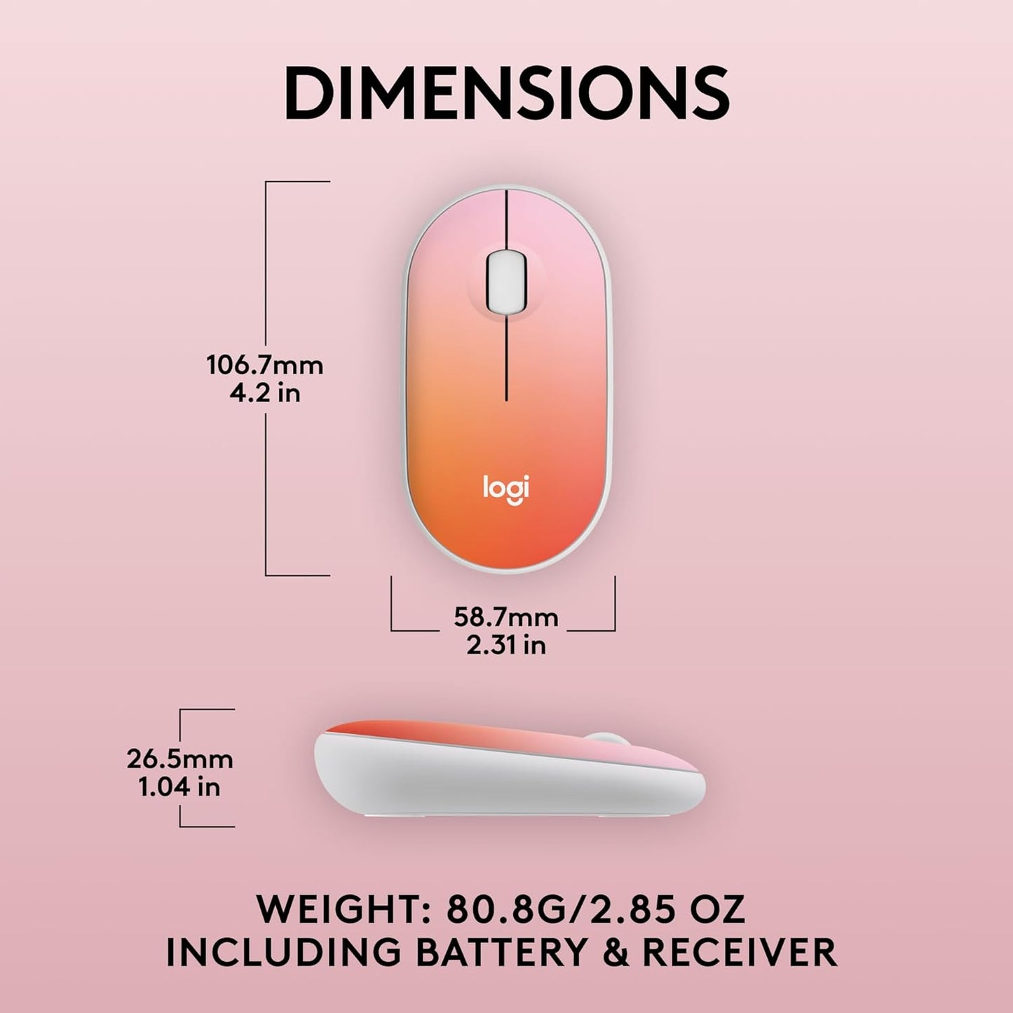 Logitech M340 Wireless Mouse – Silent Clicks, USB Receiver – Tropical Sunrise