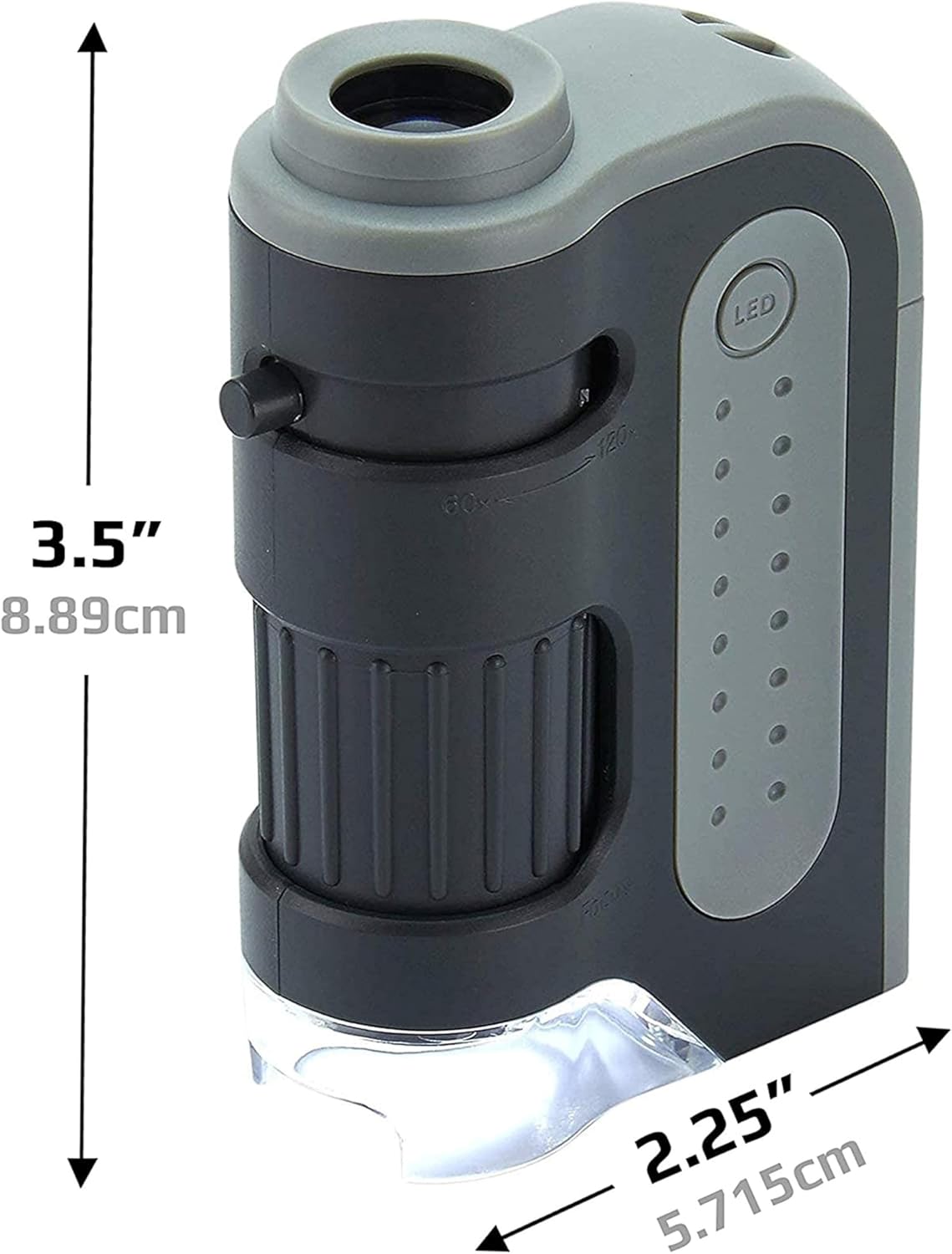 Carson MicroBrite™ Plus 60x-120x LED Lighted Zoom Pocket Microscope MM-300 (NO BOX)
