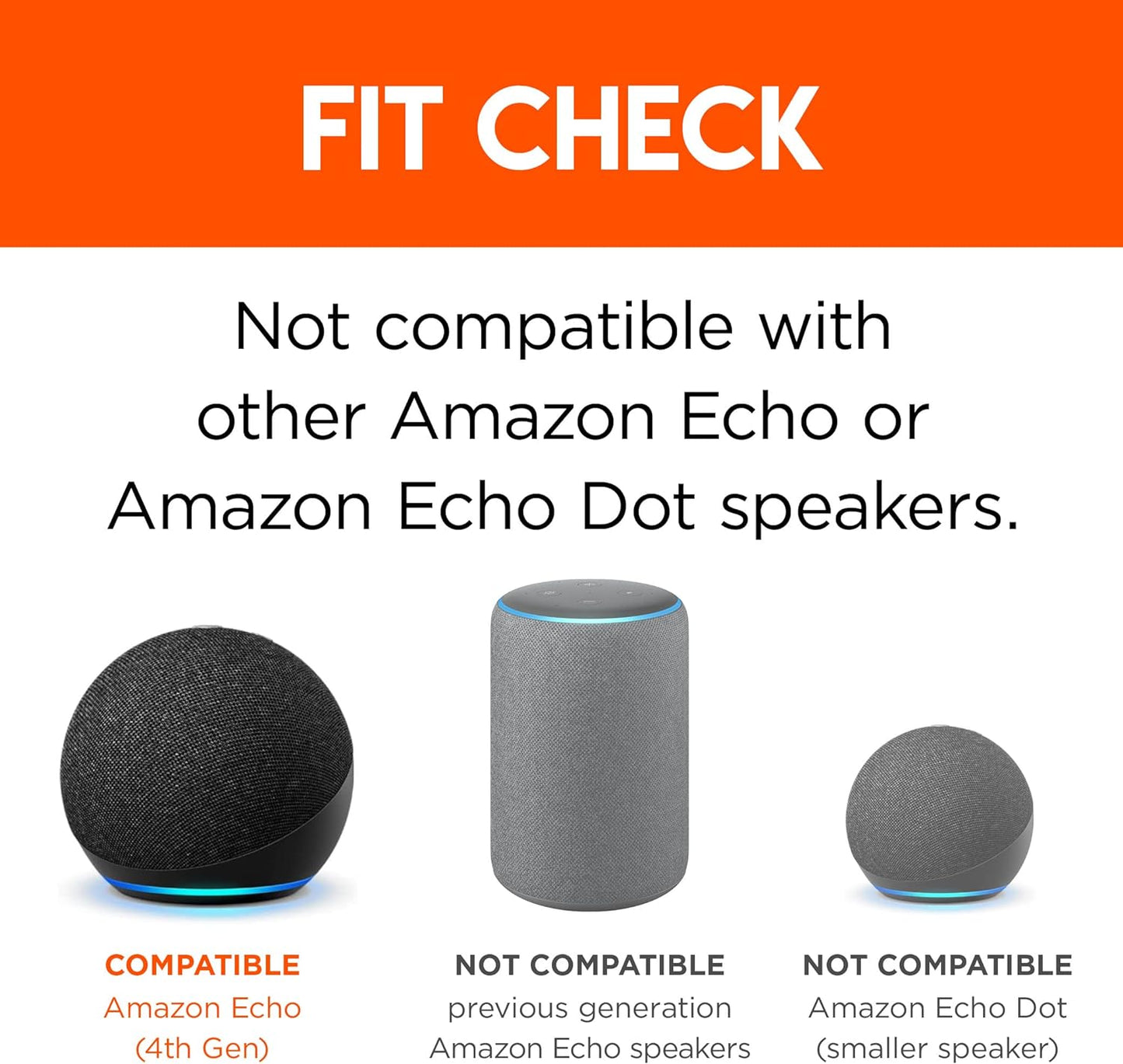Made For Amazon Wall Mount, Black, Echo (4th generation) (OPEN BOX)