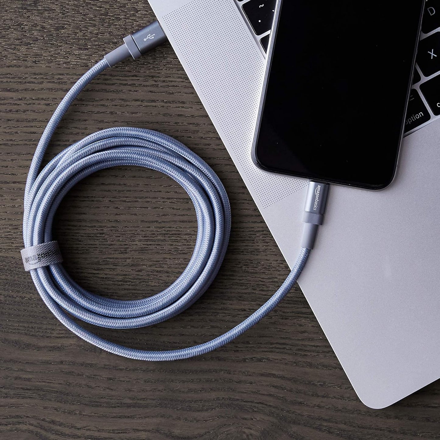 Amazon Basics Nylon Braided USB-C to Lightning Charger Cable MFi Certified for iPhone 11 Pro/11 Pro Max - Dark Gray - 6 Feet (OPEN BOX)