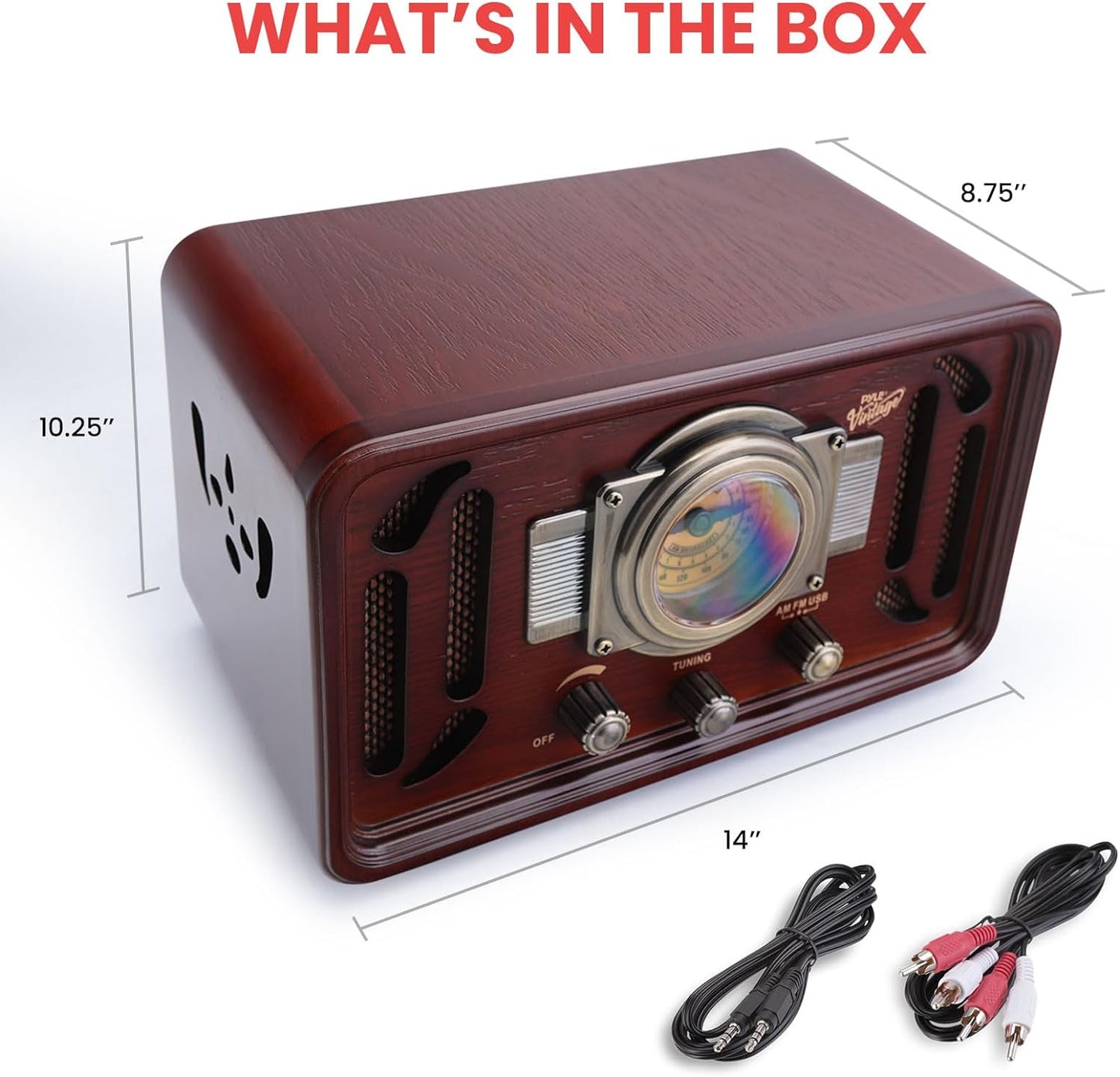Pyle Vintage Classic Retro Style AM FM Radio with Bluetooth PUNP34BT (OPEN BOX)