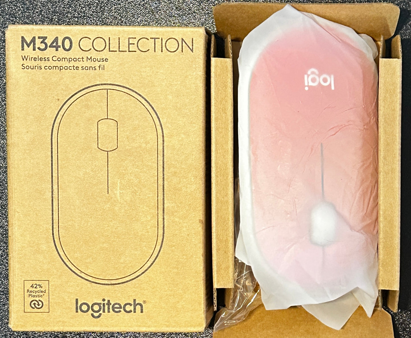 Logitech M340 Wireless Mouse – Silent Clicks, USB Receiver – Tropical Sunrise
