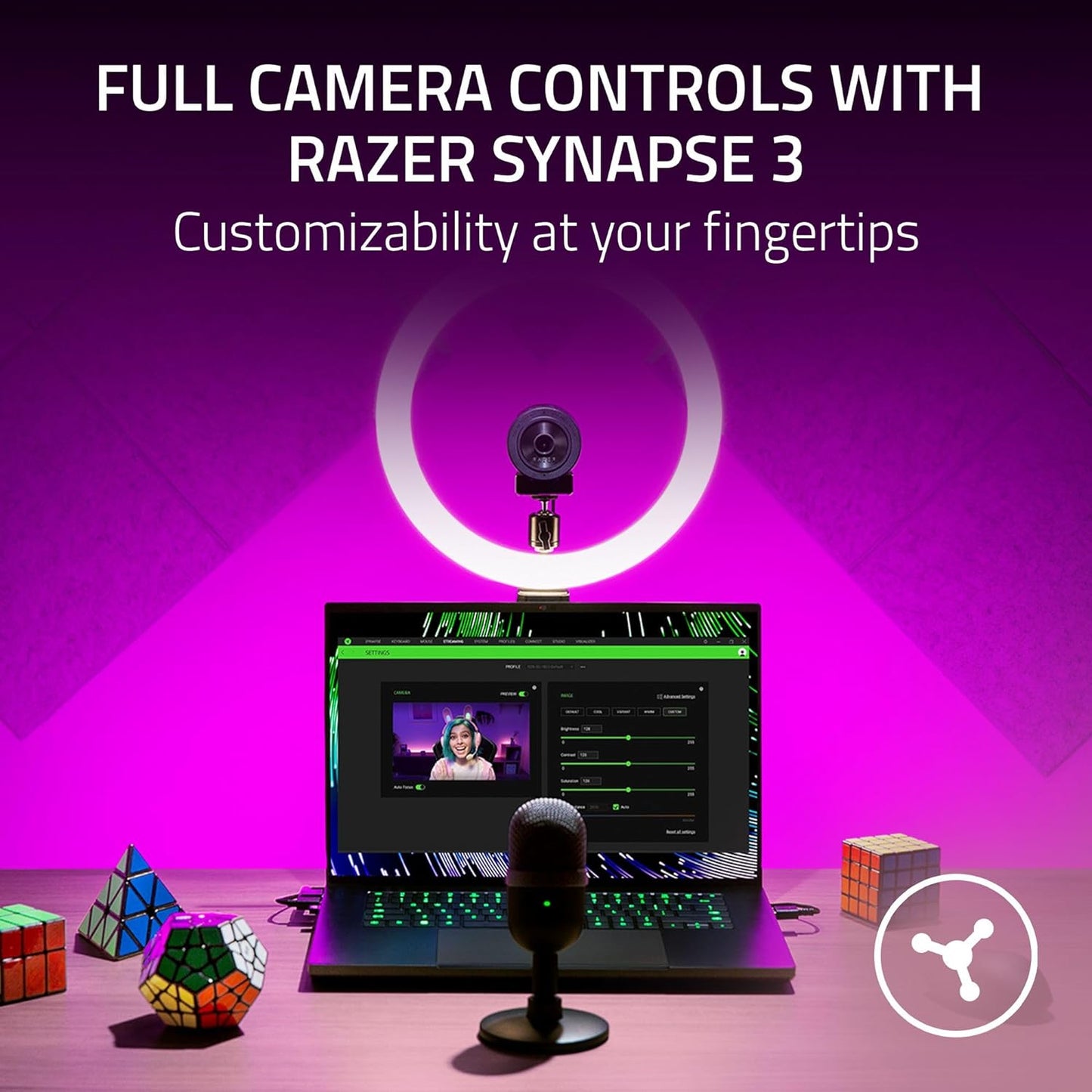 Razer RZ19-04170100-R3U1 Black Kiyo X Full HD Streaming Webcam (Open Box)