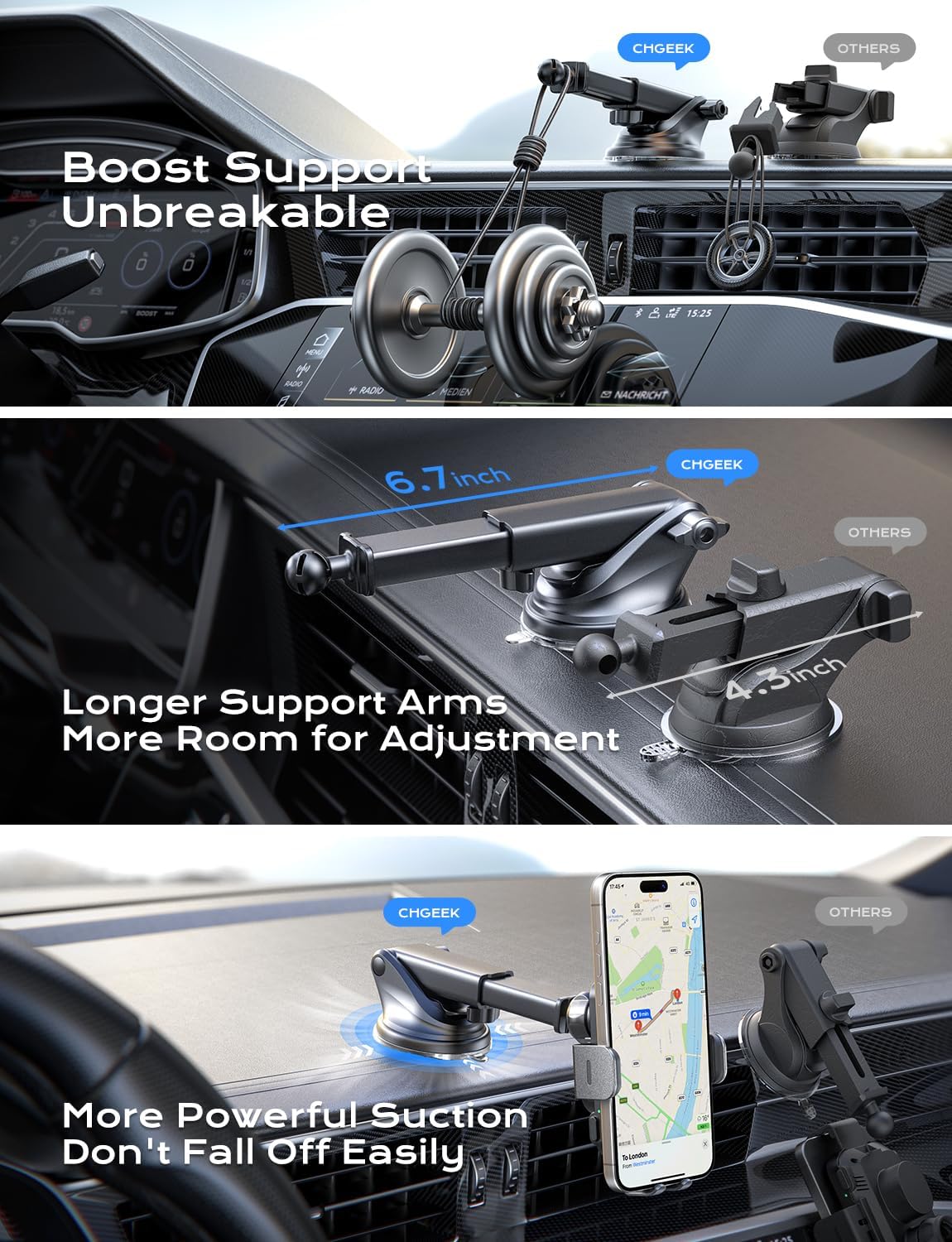 CHGeek Wireless Car Charger 15W Fast Charging CB-1005 (OPEN BOX)