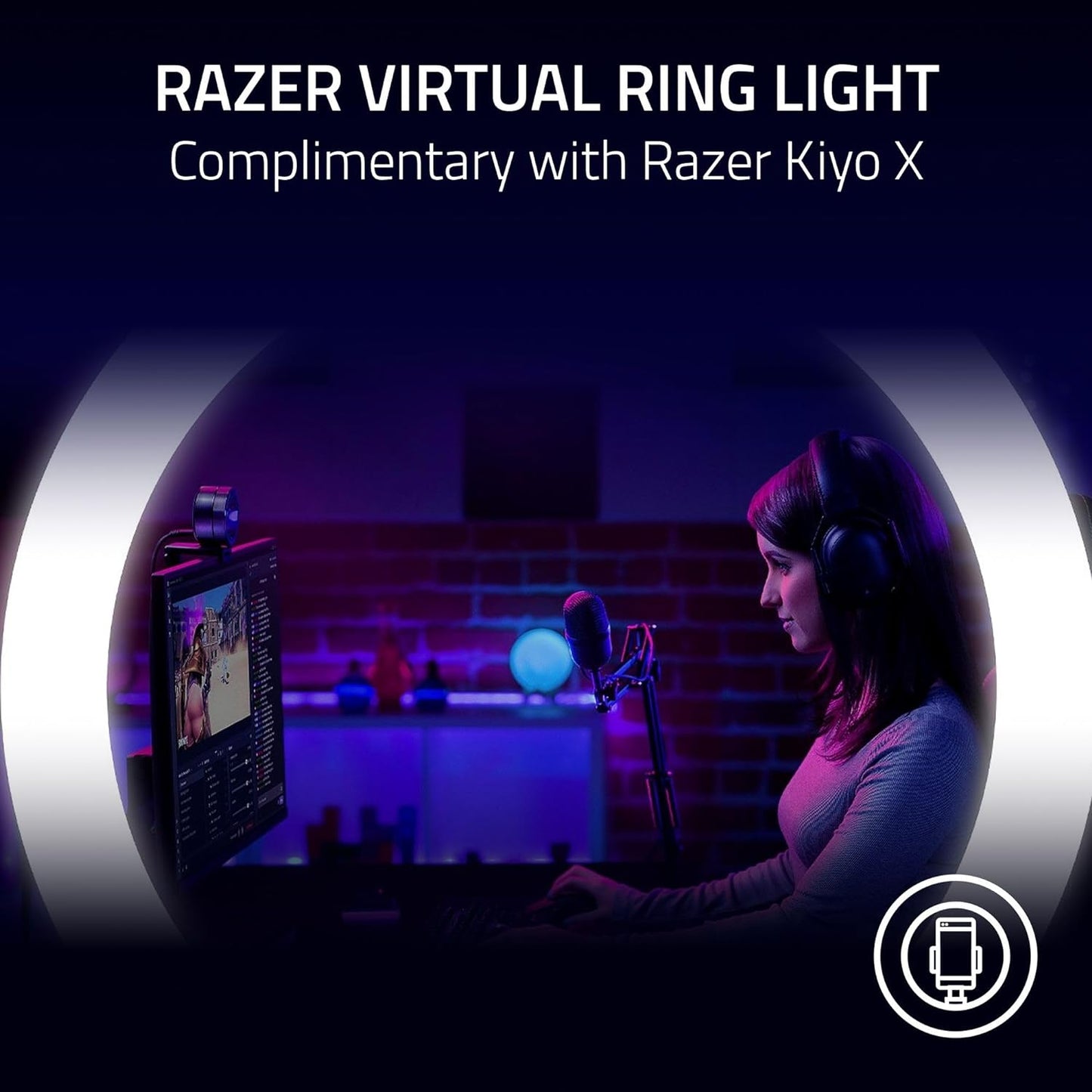 Razer RZ19-04170100-R3U1 Black Kiyo X Full HD Streaming Webcam (Open Box)