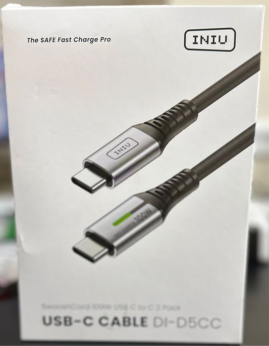 INIU USB C Cable, (6.6ft, 2-Pack) 100W C to C