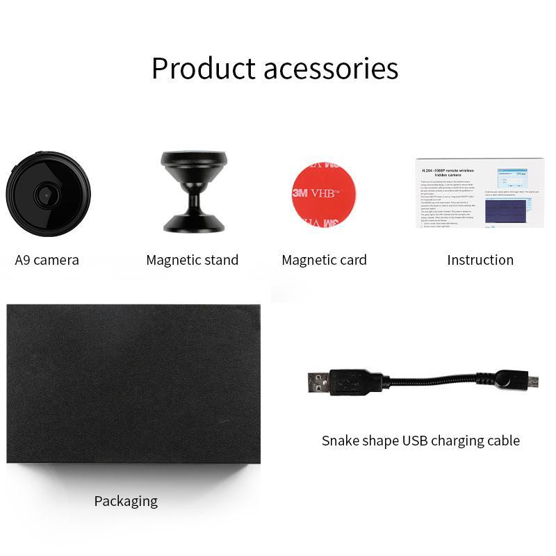 Mini HD Security Camera 1080p – WiFi Remote View, Easy Setup, Home Surveillance