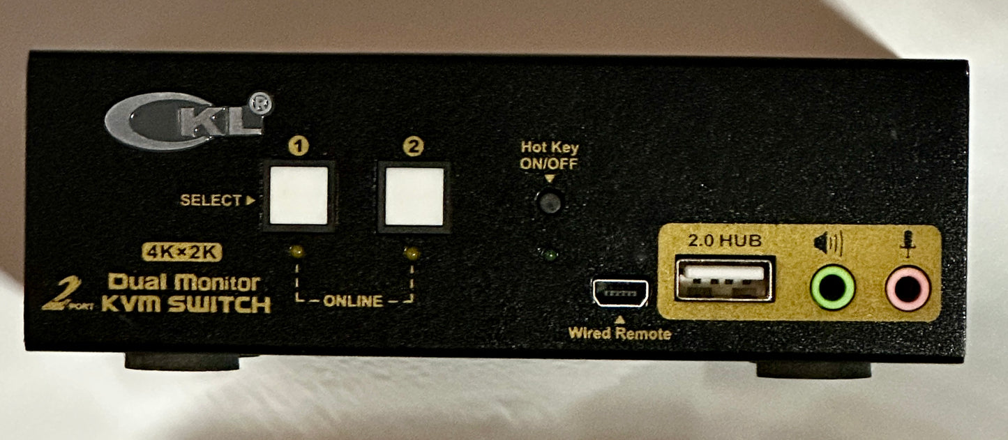 CKL HDMI KVM 2 Port 4K Dual Monitor Extended Display Switch (CKL-922HUA)