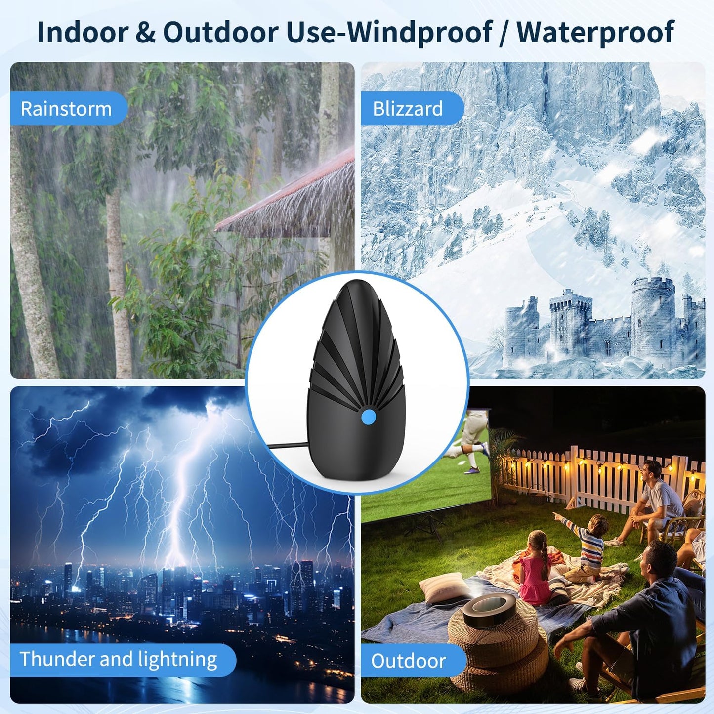 NOGYZO TV Antenna for Smart TV Indoor/Outdoor Digital Antenna 900+ Miles