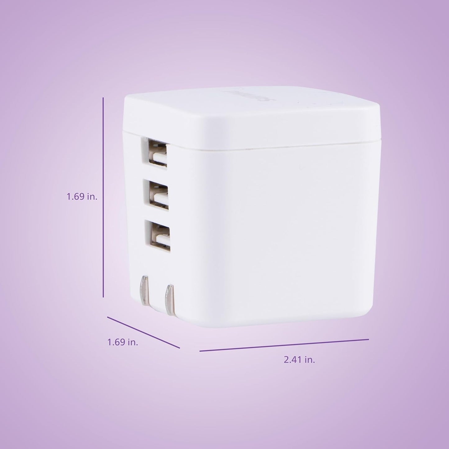 Philips 17W 3-Port USB-A Wall Charger Block