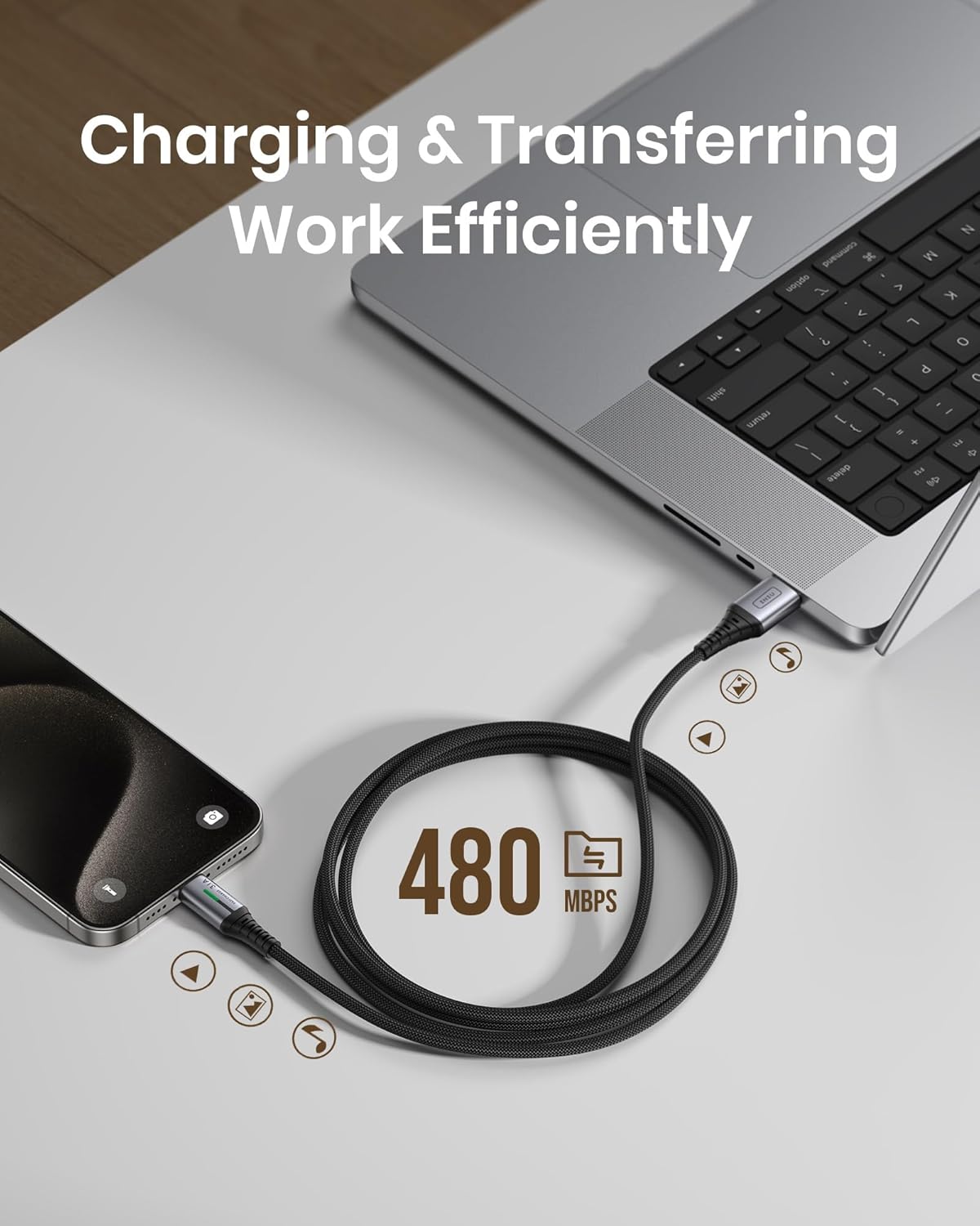 INIU USB A to USB C Cable Fast Charging [6.6FT] 3.1A